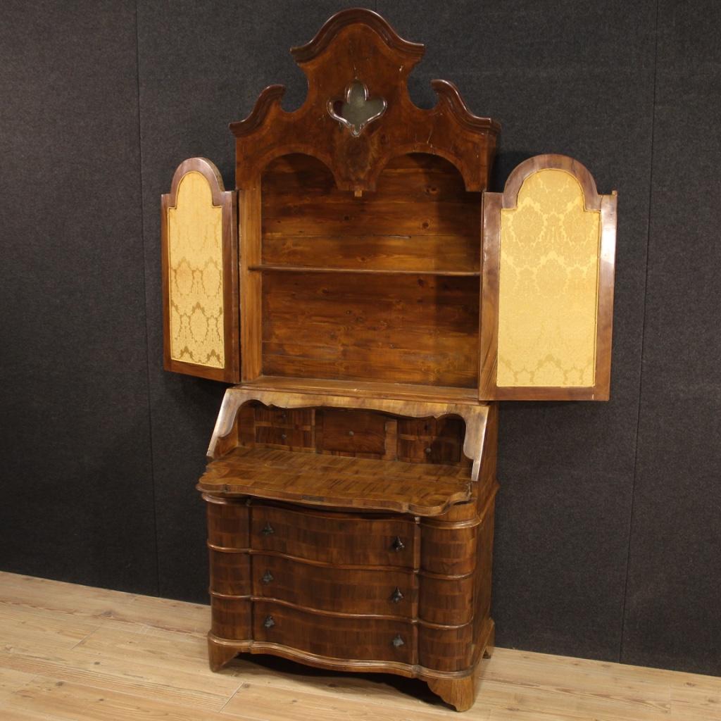 20th Century Veneered Wood Italian Trumeau Secrétaire Desk, 1950s For Sale 7
