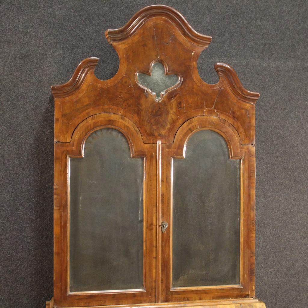 20th Century Veneered Wood Italian Trumeau Secrétaire Desk, 1950s In Good Condition For Sale In Vicoforte, Piedmont