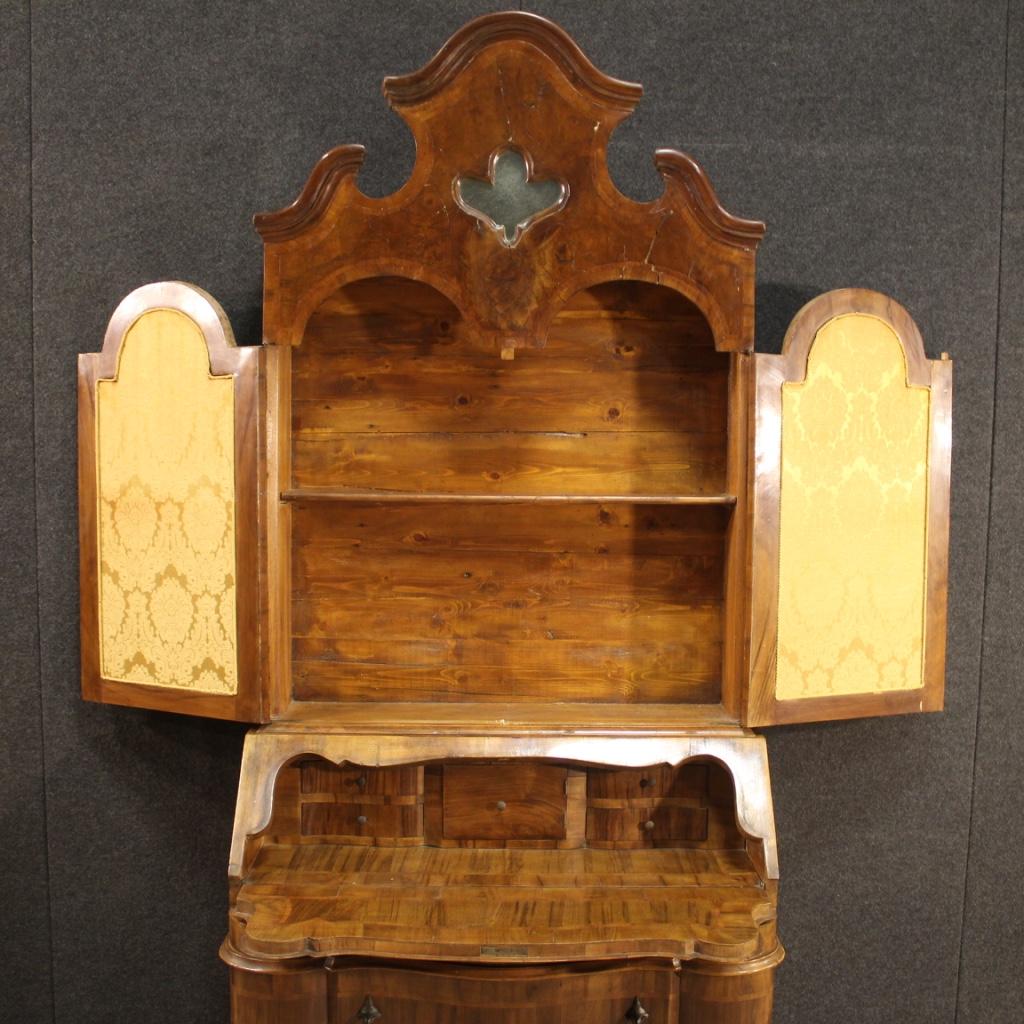 20th Century Veneered Wood Italian Trumeau Secrétaire Desk, 1950s For Sale 5