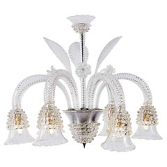 20th Century Venetian Barovier Rostrato Glass Chandelier from Murano