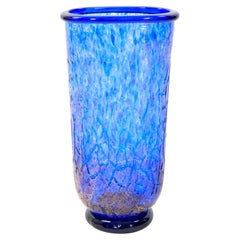 Dekorative venezianische Vase aus mundgeblasenem Mouth mit Goldflecken-Design aus dem 20. Jahrhundert