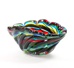 20th Century Venetian Multicolored Glass Decorative Centerpiece Bowl