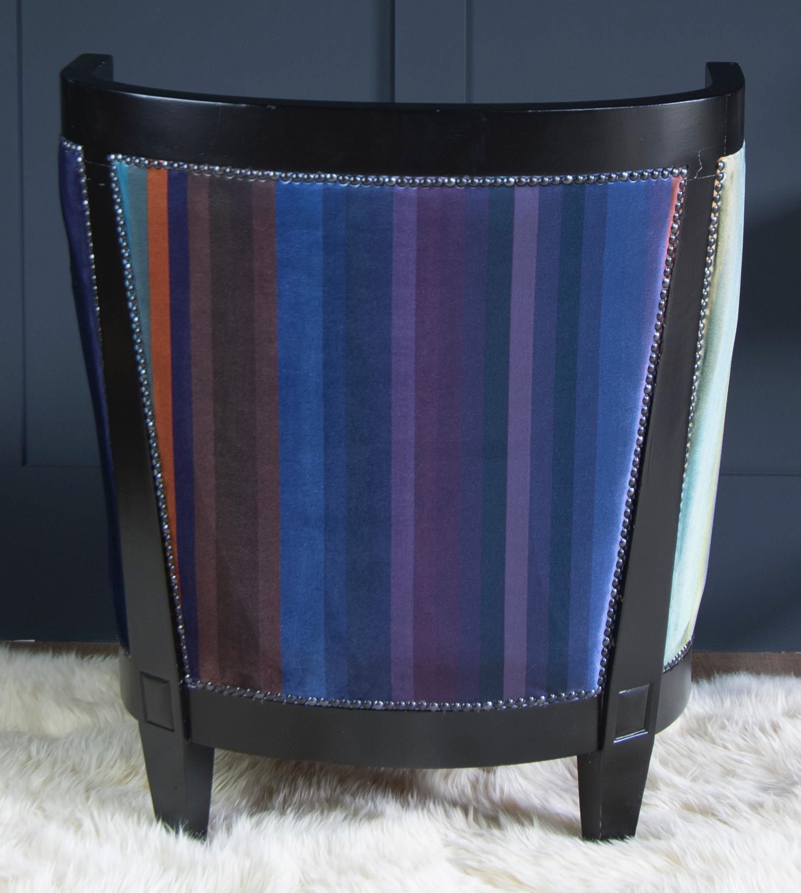 striped tub chair