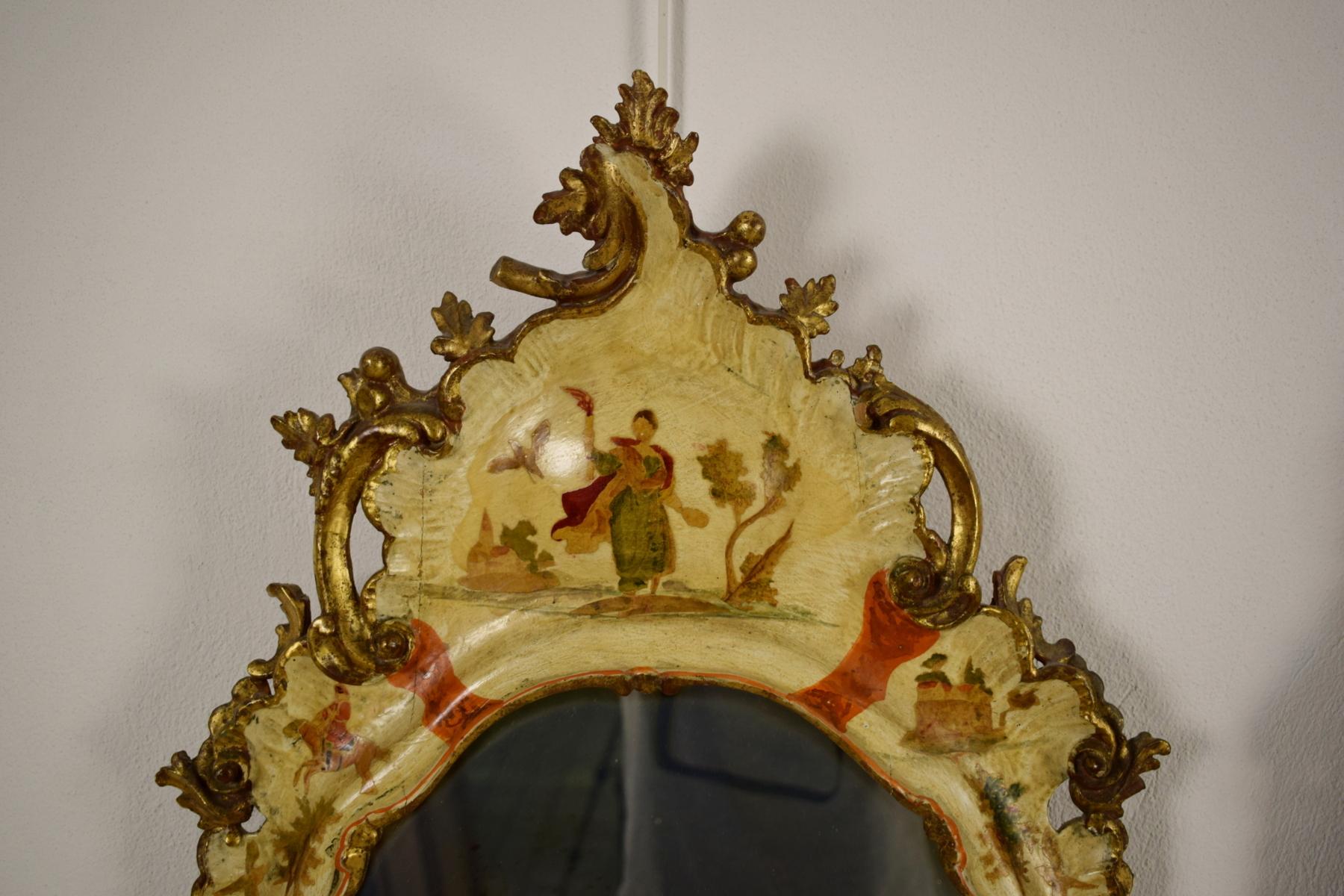 20th Century, Venice Arte Povera Lacquered Wood, Pair of Wall Mirrors  2