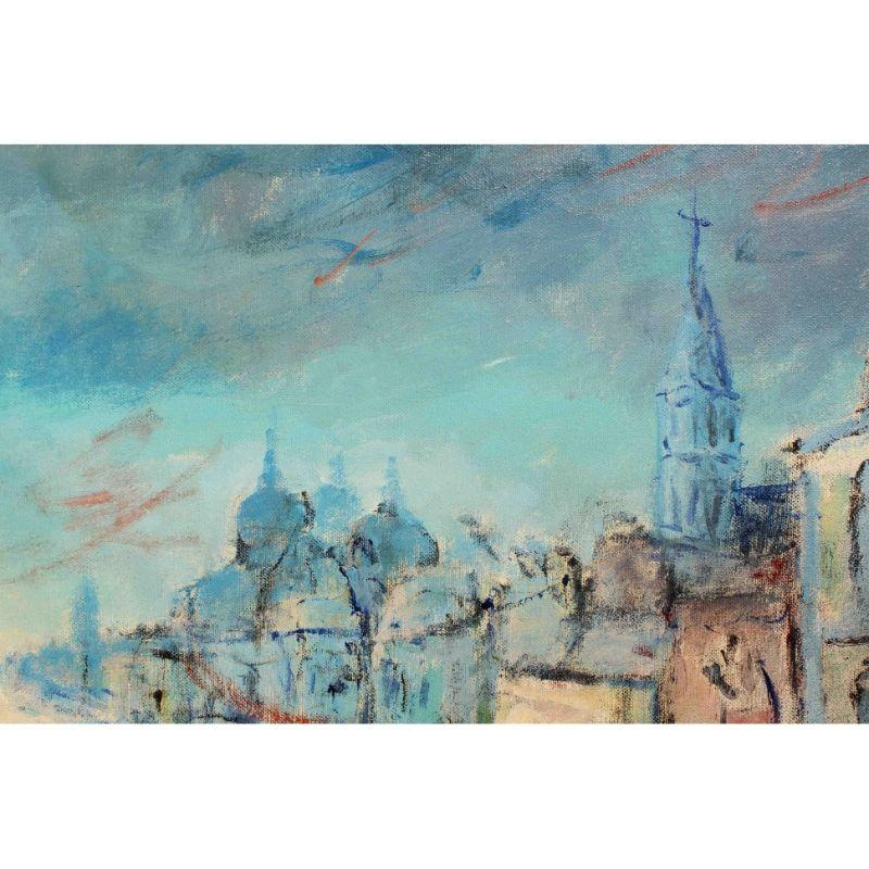 20ième siècle Peinture Tempera sur toile de Venise du 20ème siècle par Armando Santi en vente