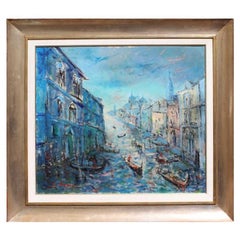 20th Century Venice Painting Tempera on Canvas by Armando Santi