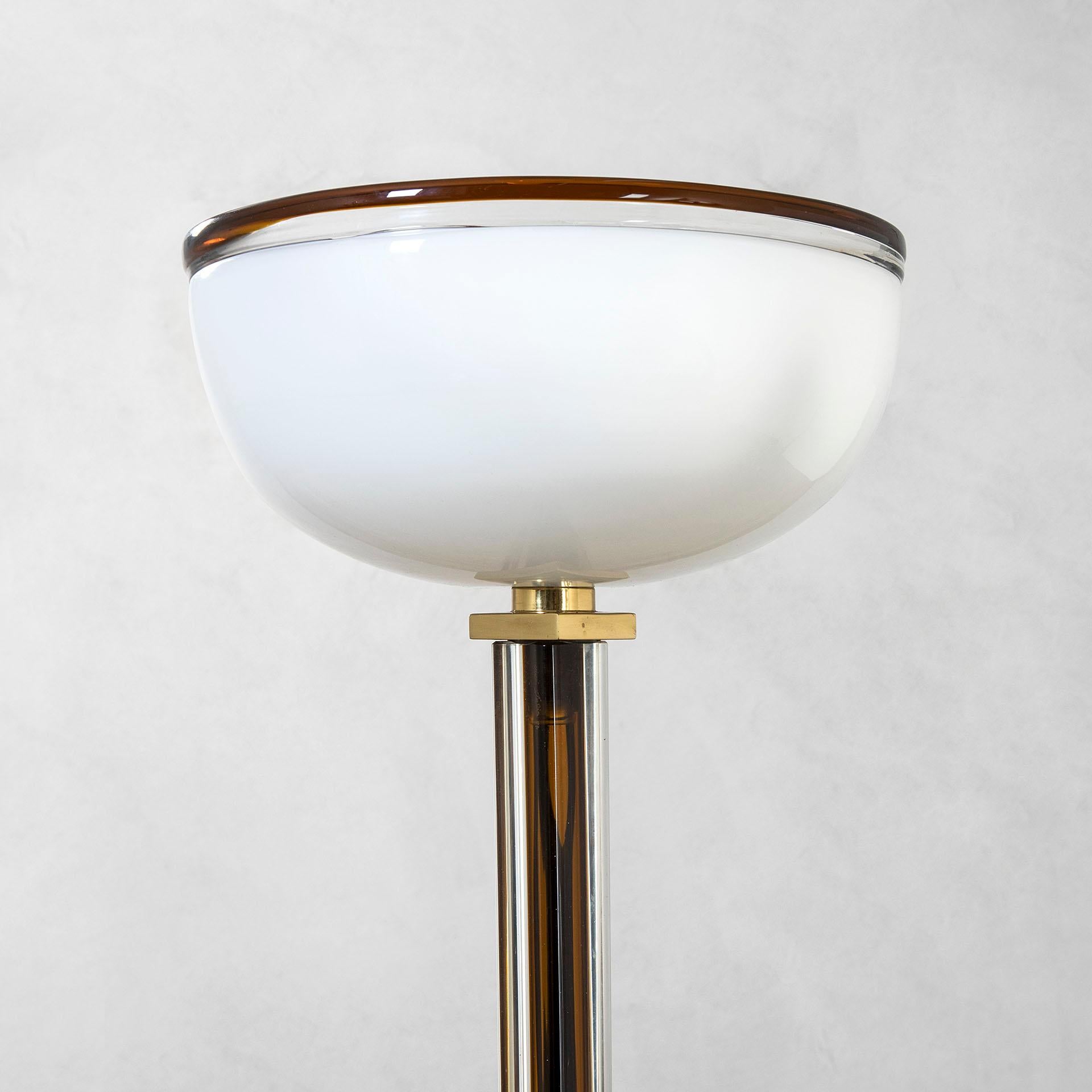 Mid-Century Modern 20th Century Venini Floor Lamp Mod. Tolboi in Murano Glass and Metal, 80s For Sale