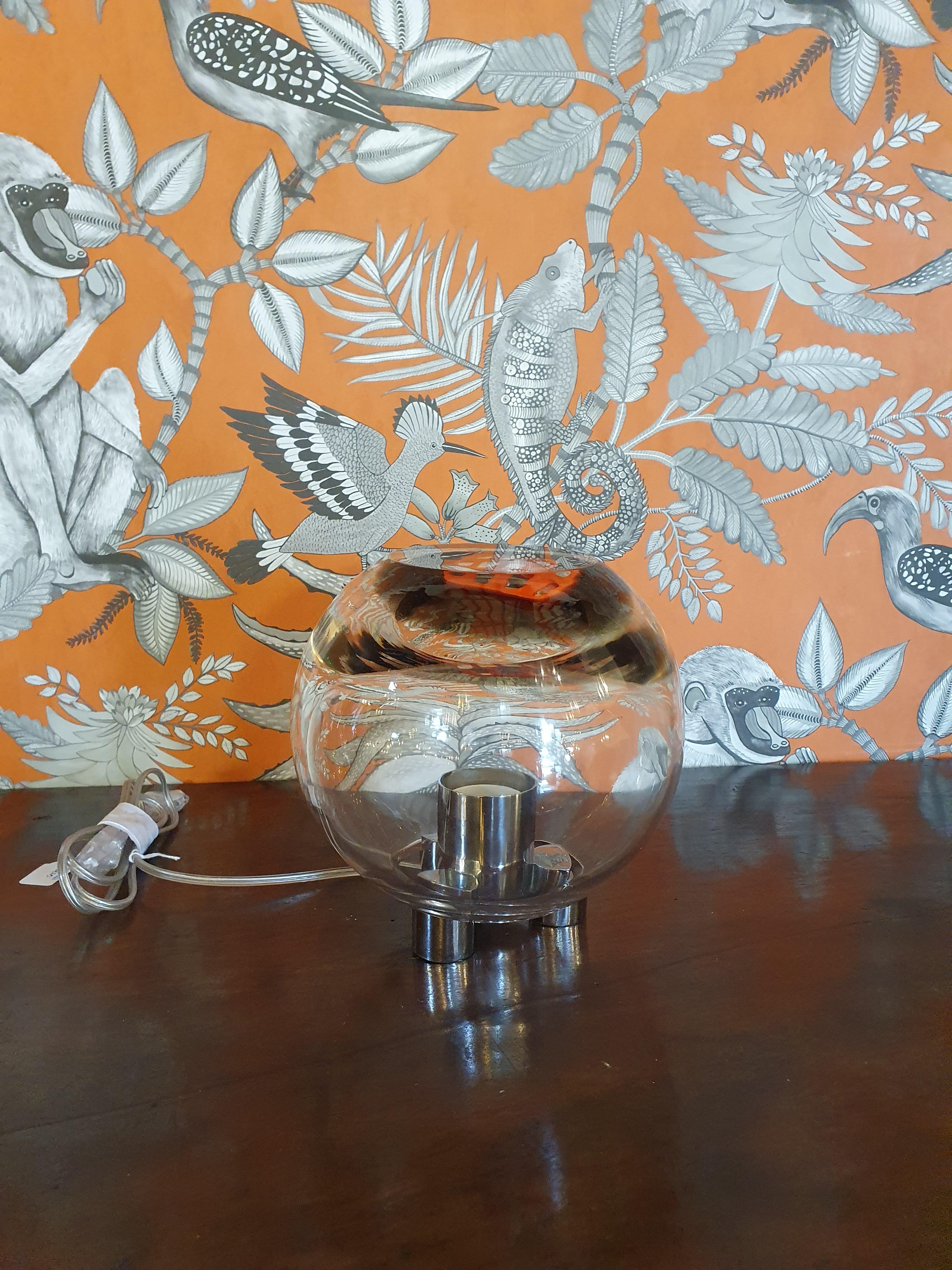 Venini-Tischlampe aus mundgeblasenem Muranoglas des 20. Jahrhunderts, Italien, 1976 im Zustand „Gut“ im Angebot in Cagliari, IT