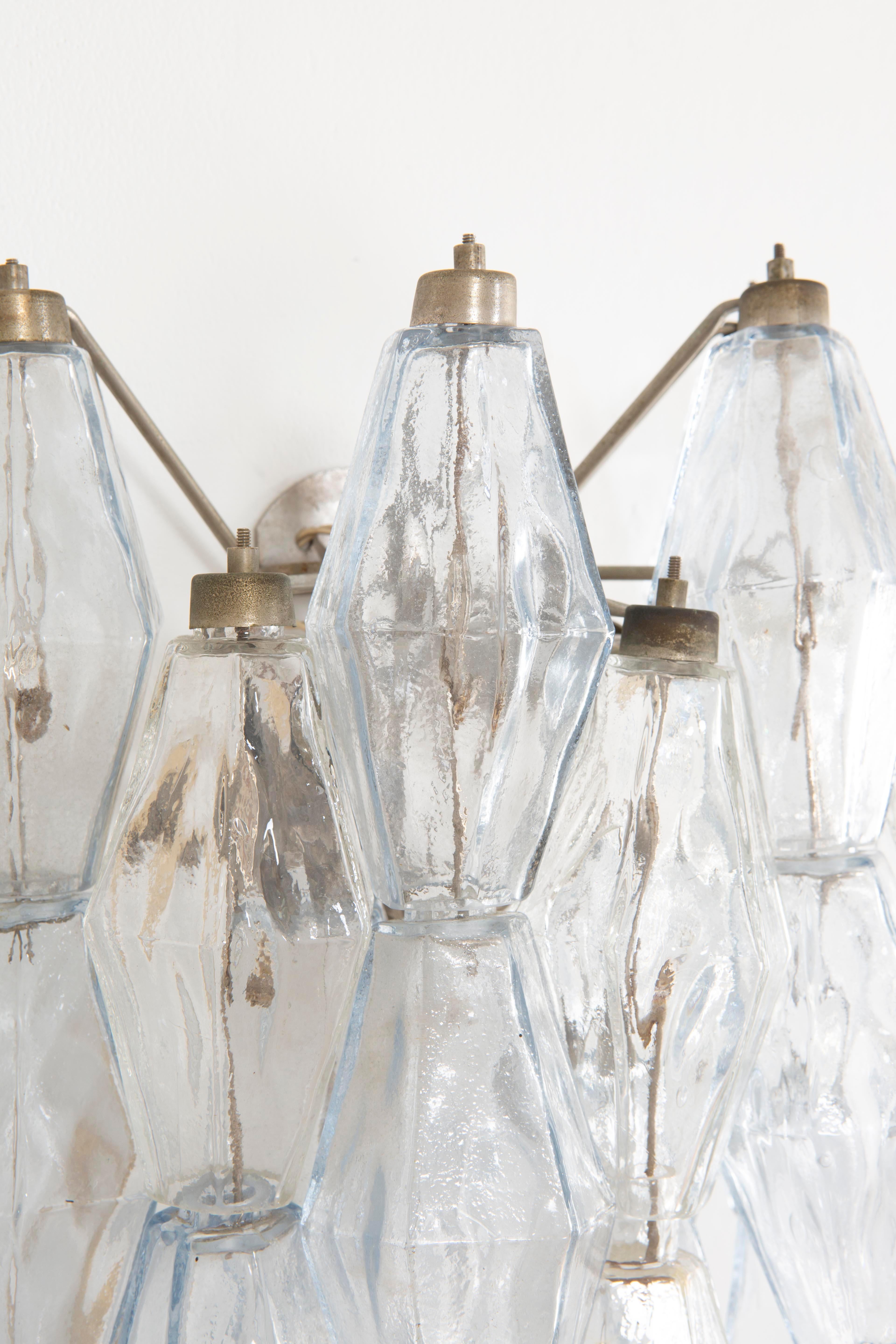 XX secolo, Coppia di lampade da parete Venini mod. Poliedri in vetro di Murano, anni '60 in vendita 3