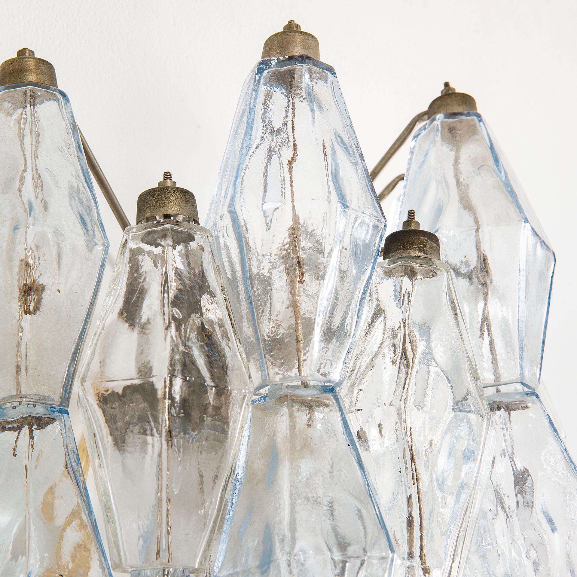 XX secolo, Coppia di lampade da parete Venini mod. Poliedri in vetro di Murano, anni '60 In condizioni buone in vendita a Turin, Turin