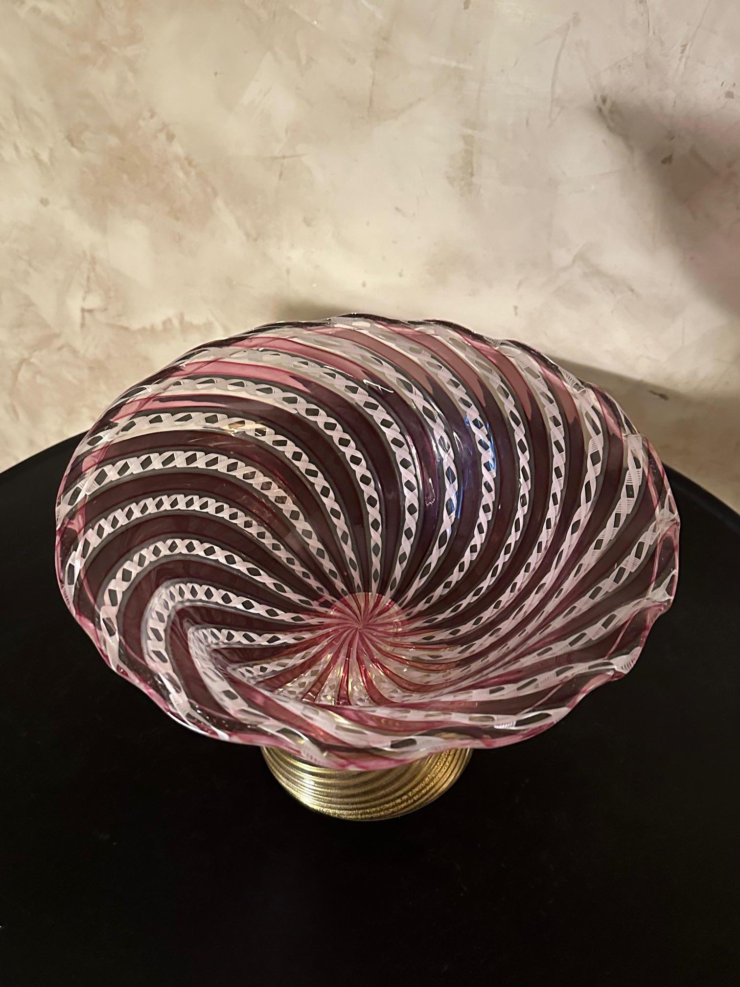 20th century Venitian Murano Glass Bowl, 1950s For Sale 4