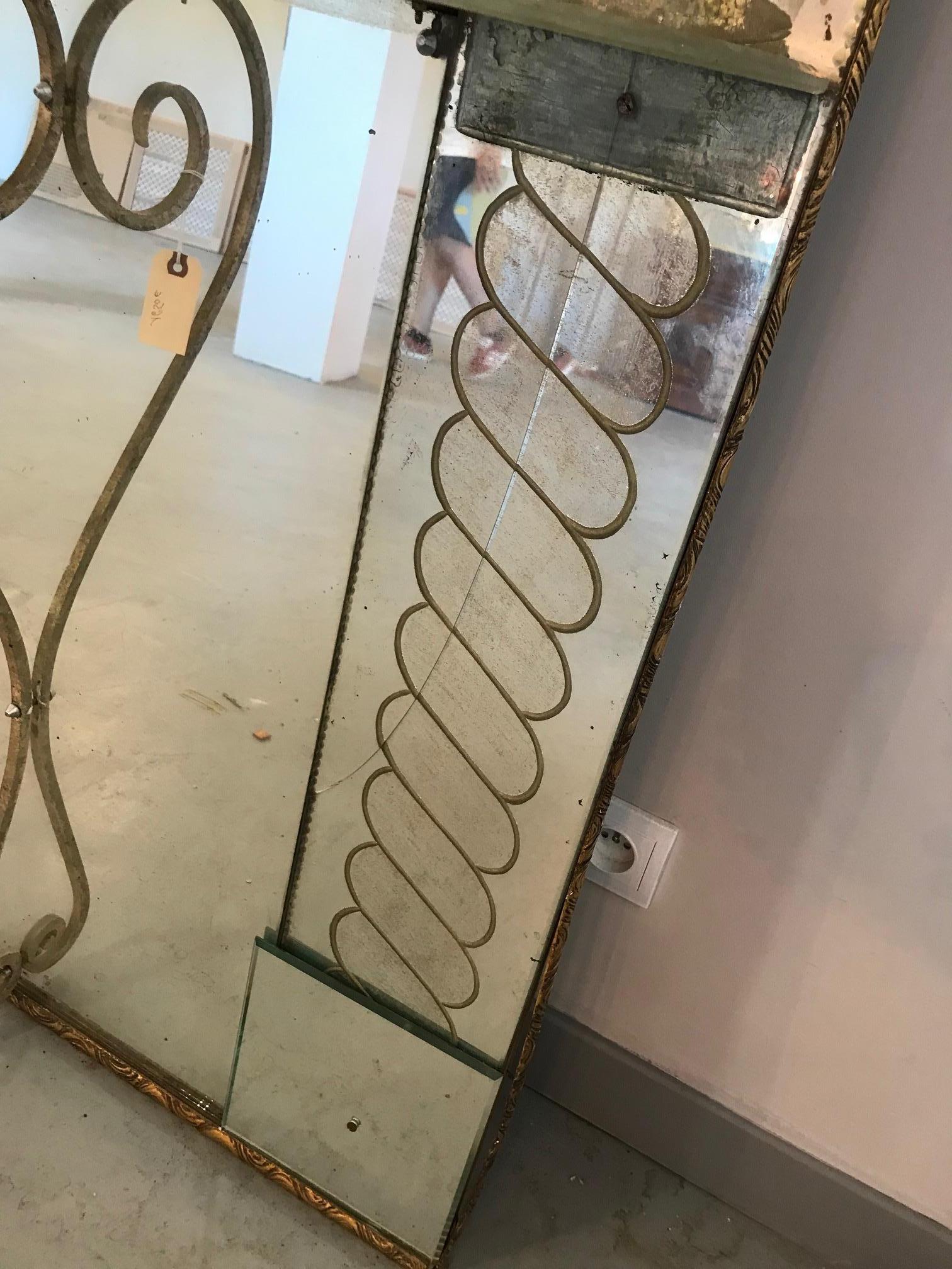 Miroir de sol signé vénitien du 20ème siècle, 1956 en vente 5