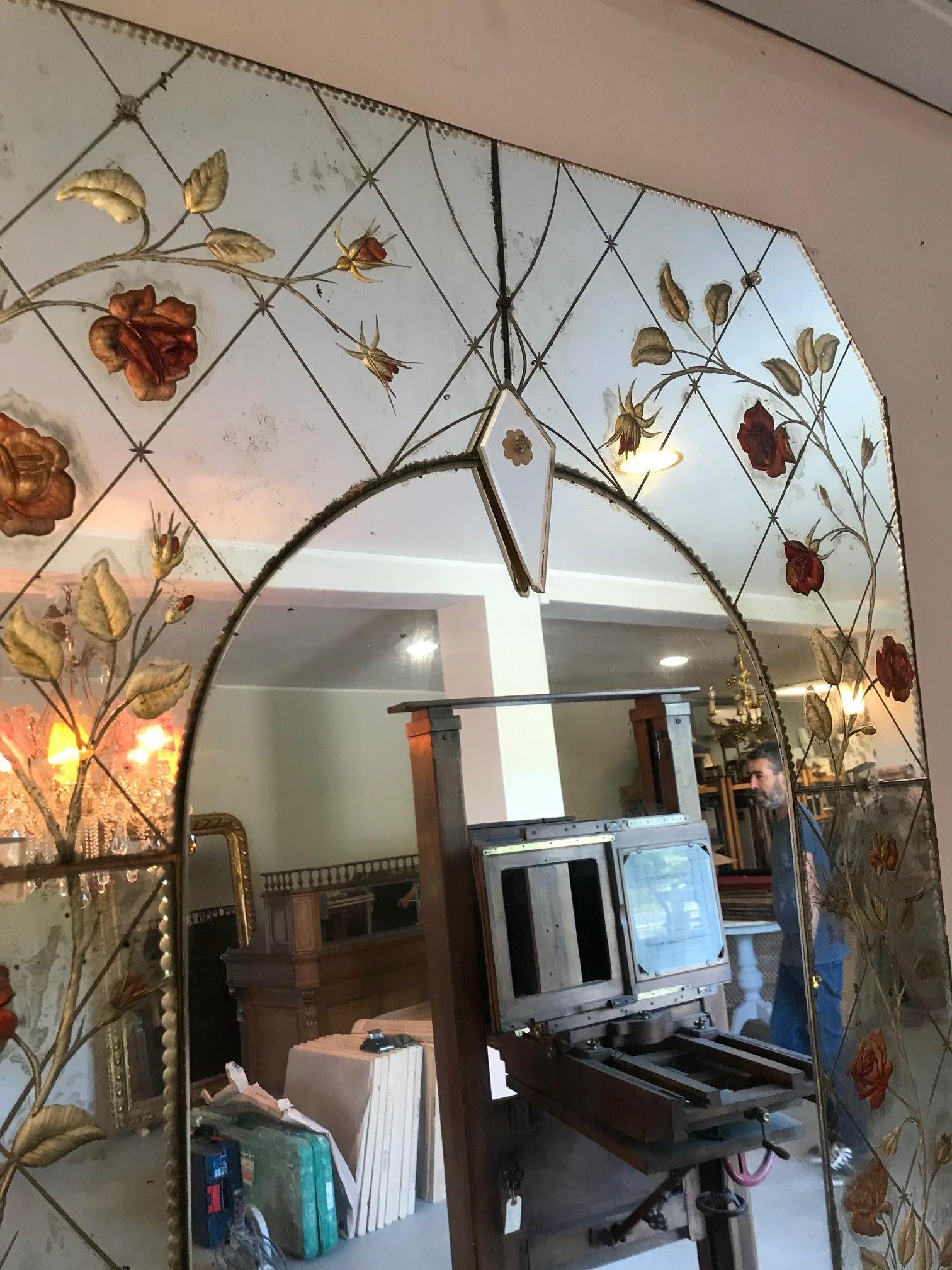 20th Century Venitian Signed Floor Mirror, 1956 In Fair Condition For Sale In LEGNY, FR