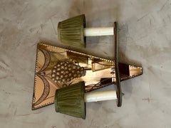 20th century Venitian Signed Pink Mirror Wall Light, 1950s