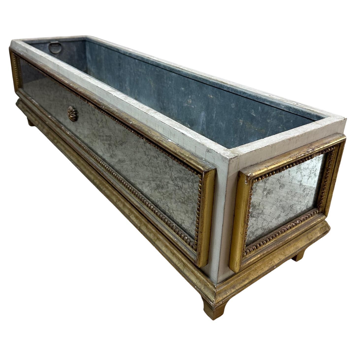 20th century Venitian Style Mirror and Wood Planter, 1950s