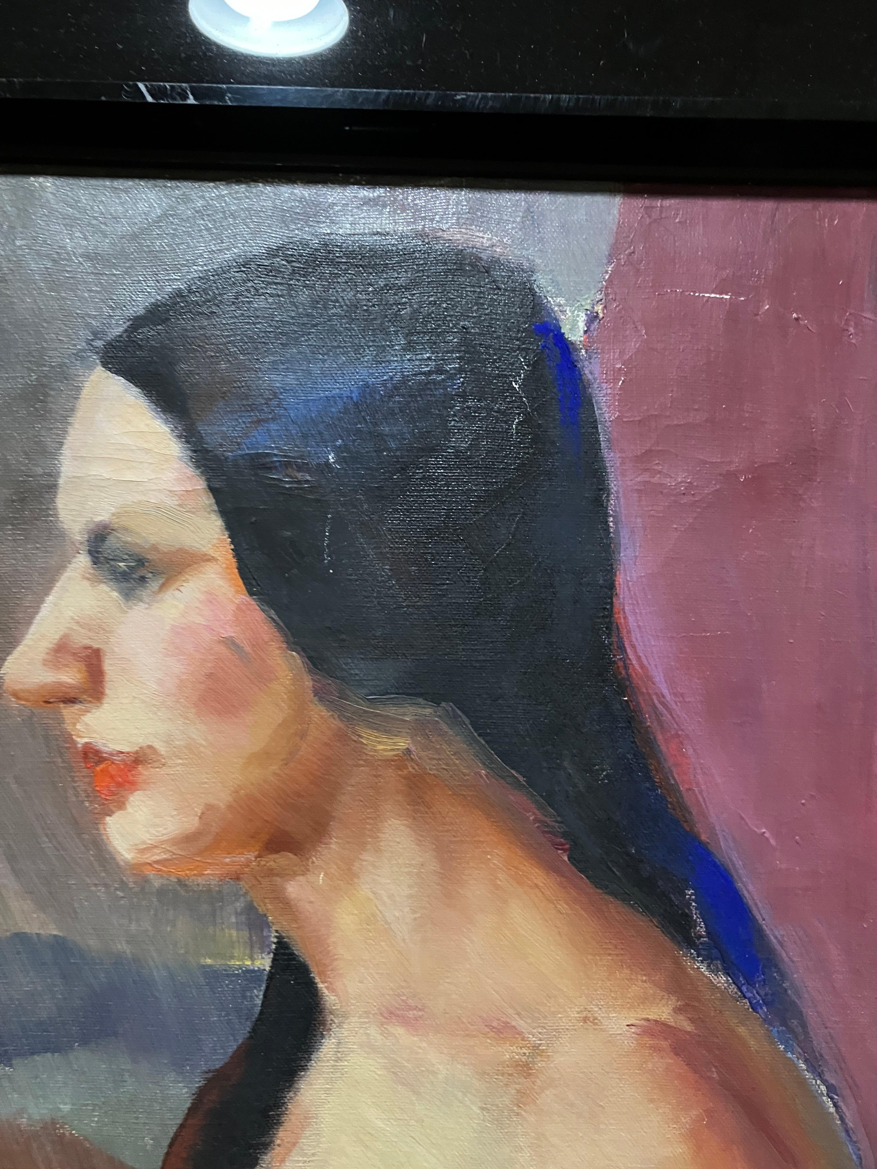 20th Century, Vernon Grimmer, Seated Nude (Handbemalt) im Angebot