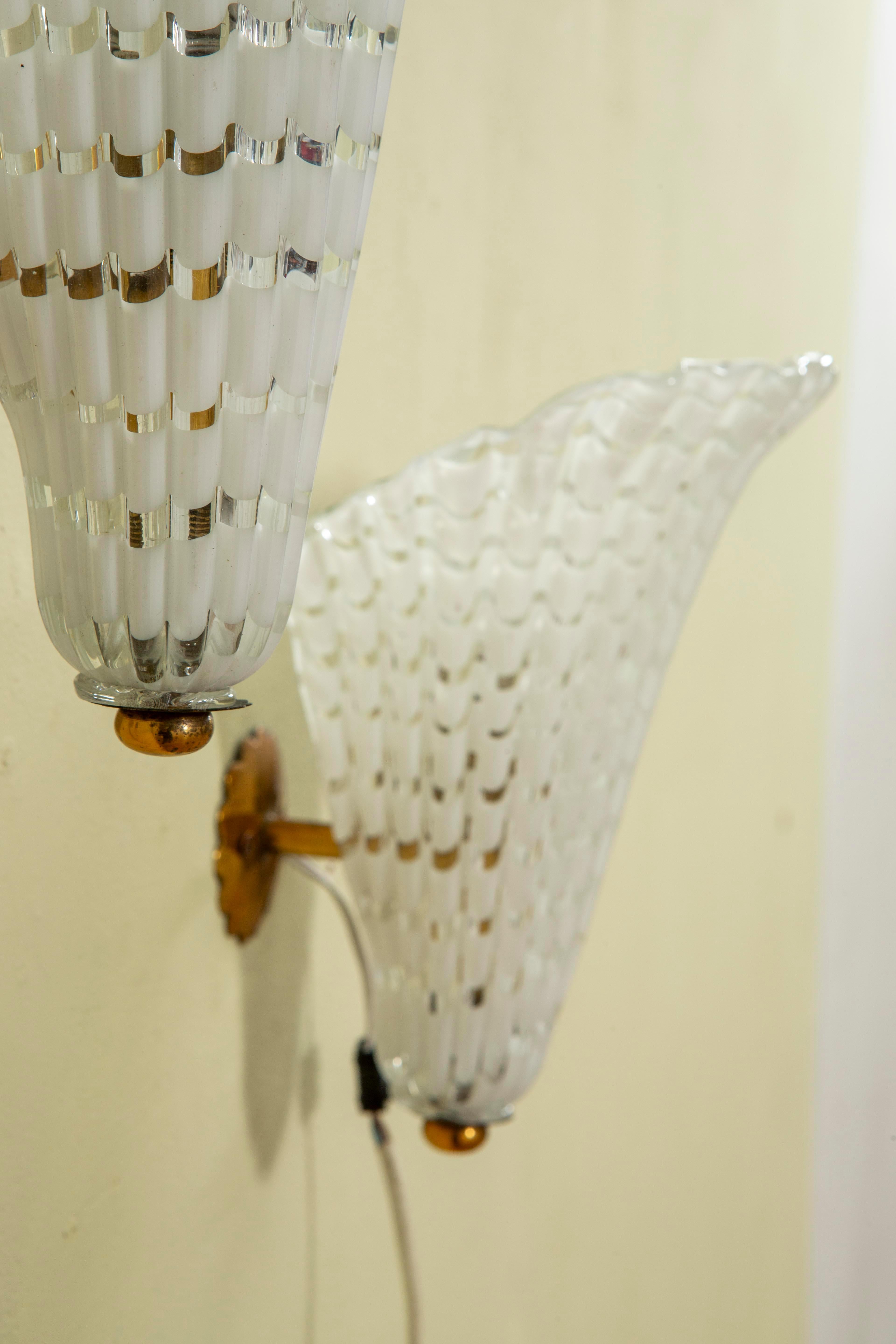 Paire d'appliques murales Vetreria Gino Cenedese du 20ème siècle, mod. Mezze Fifi en vente 2