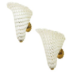 20th Century Vetreria Gino Cenedese Pair of Wall Sconces mod. Mezze Fifi