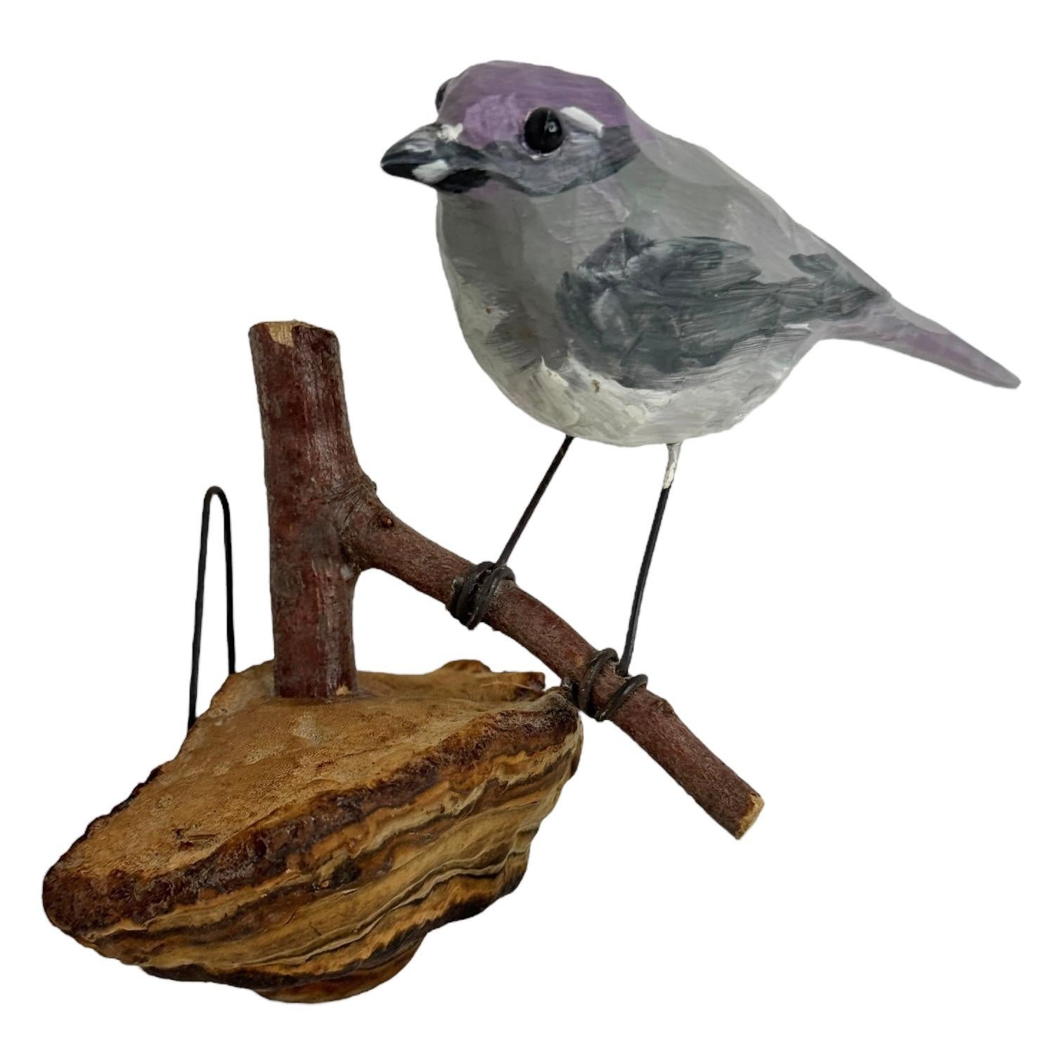 20th Century Viechtauer Carved Wood Bird Folk Art Black Forest Antique Austria in vendita 3