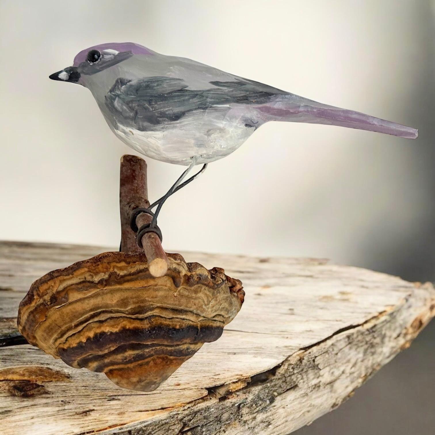 20th Century Viechtauer Carved Wood Bird Folk Art Black Forest Antique Austria in vendita 5