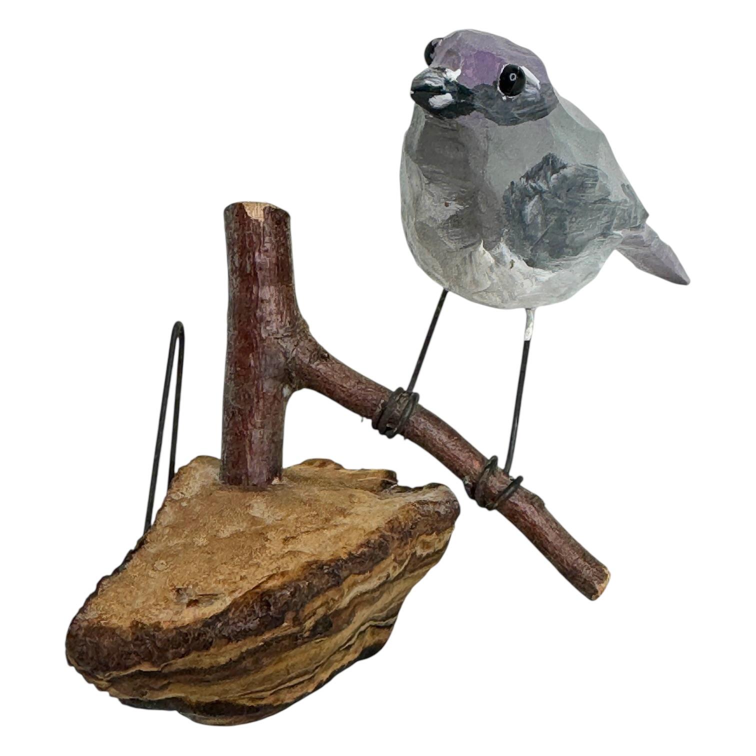 Intagliato a mano 20th Century Viechtauer Carved Wood Bird Folk Art Black Forest Antique Austria in vendita