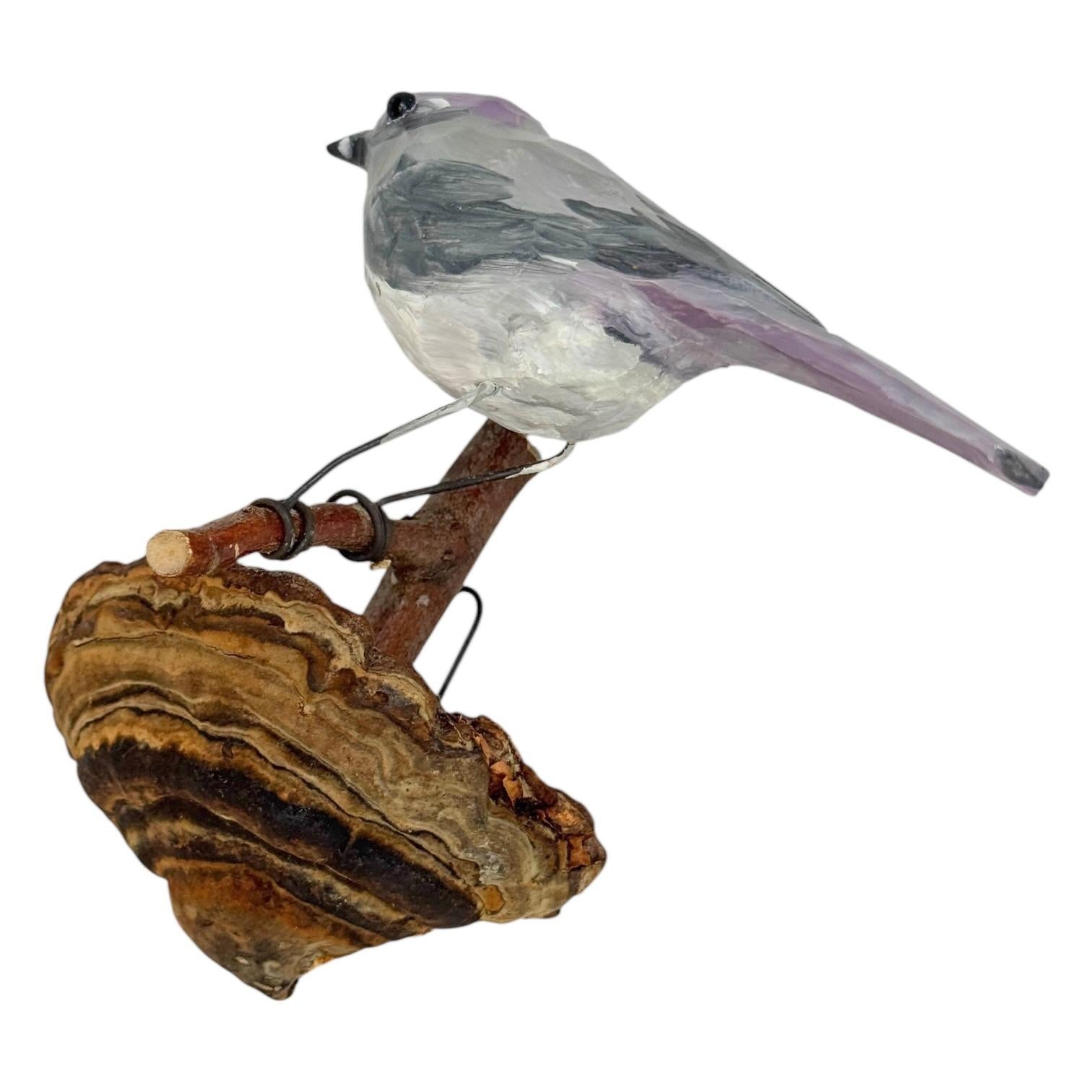 20th Century Viechtauer Carved Wood Bird Folk Art Black Forest Antique Austria In condizioni buone in vendita a Nuernberg, DE