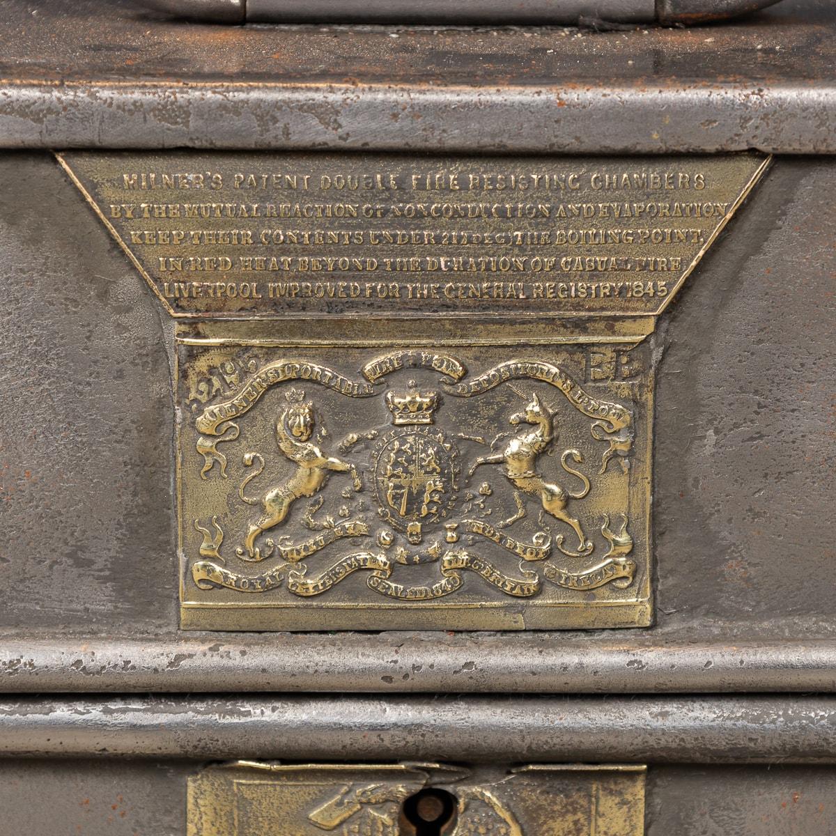 20th Century Victorian Cast Iron Fire Resistant Strong Box, Milner c.1850 5