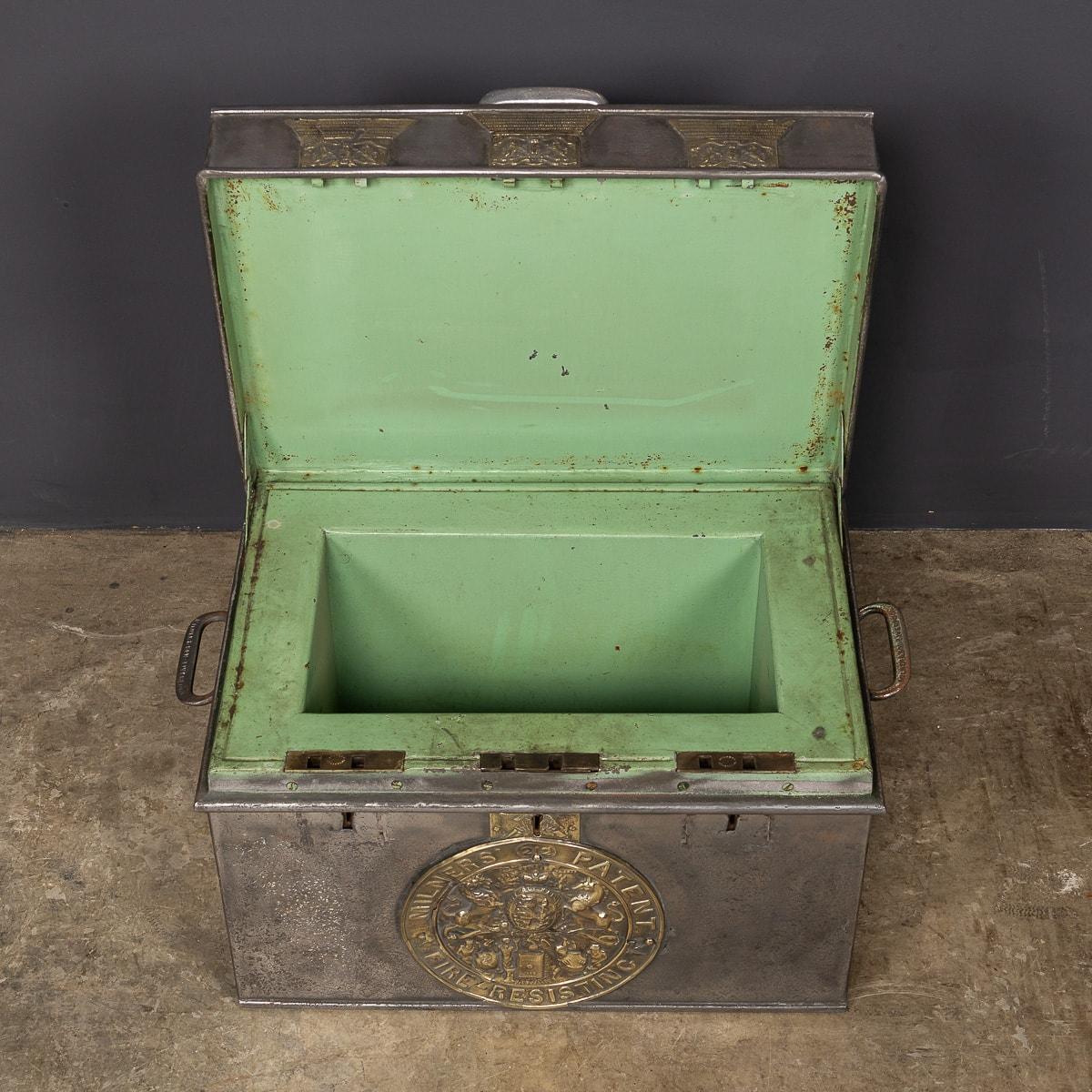 Metal 20th Century Victorian Cast Iron Fire Resistant Strong Box, Milner c.1850