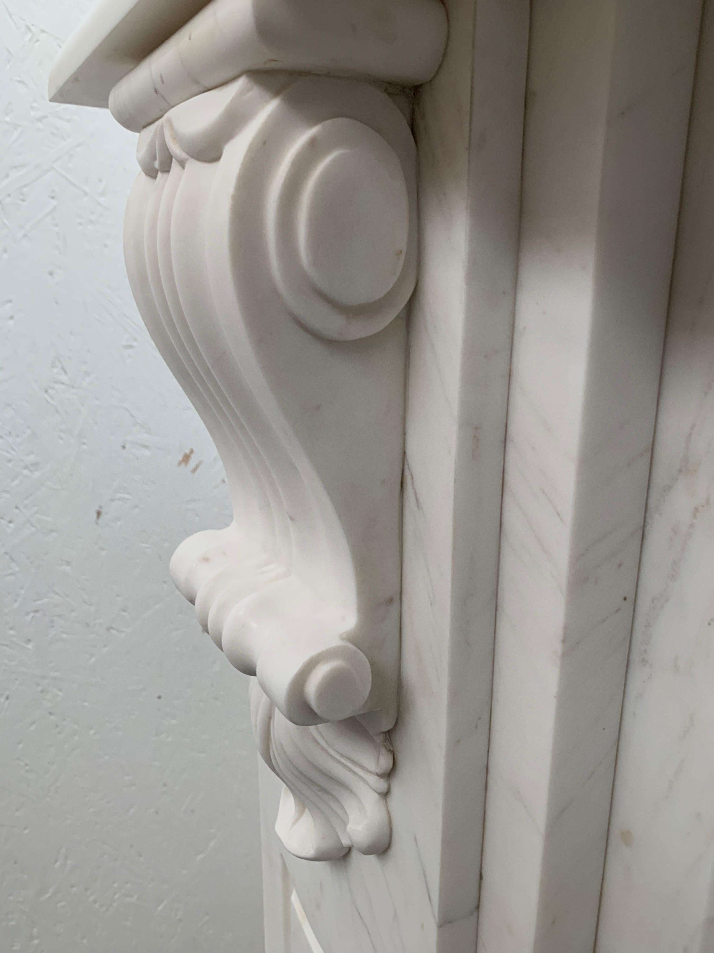 20th Century Victorian Corbel Marble Fireplace  11