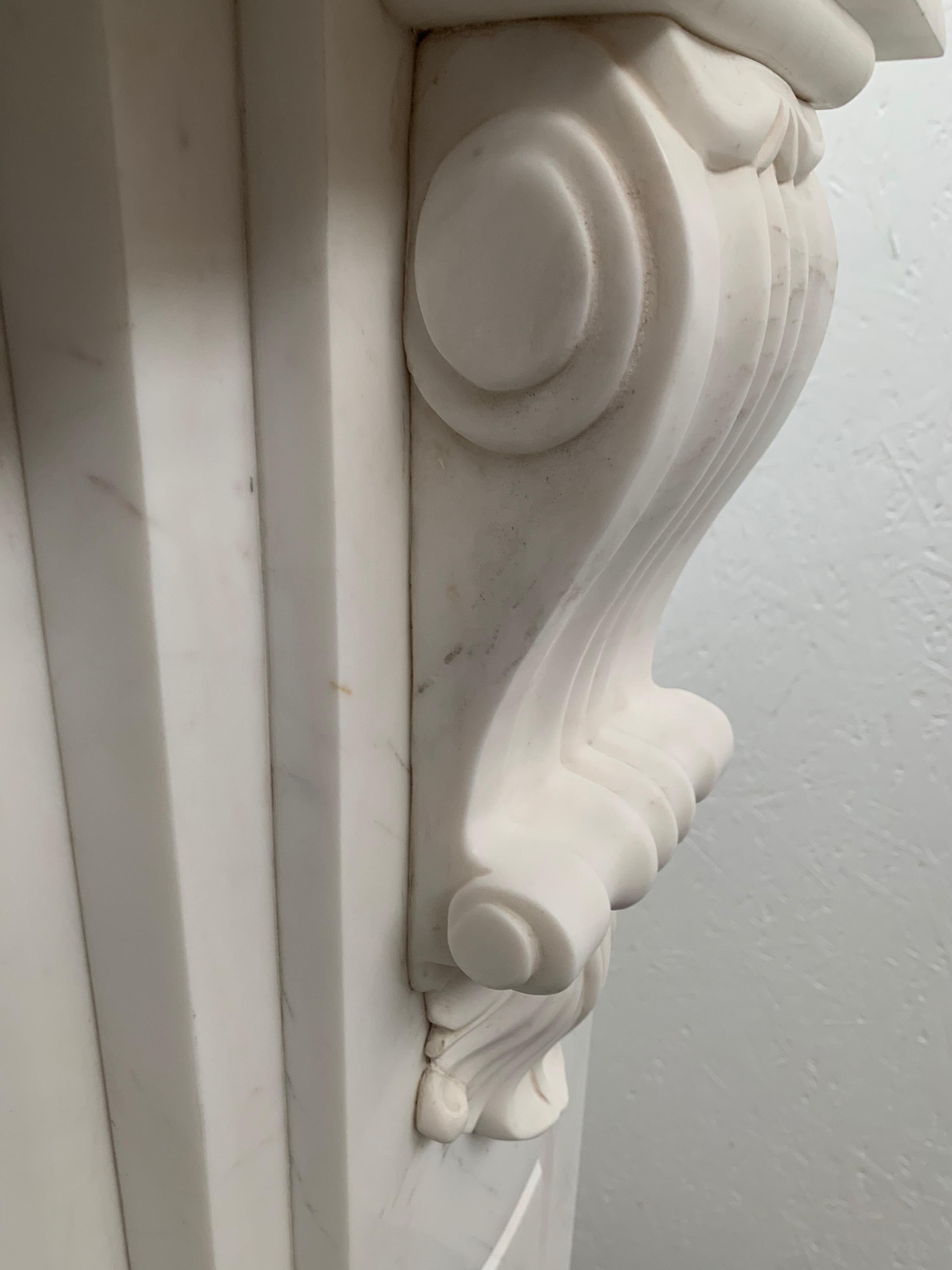 20th Century Victorian Corbel Marble Fireplace  12