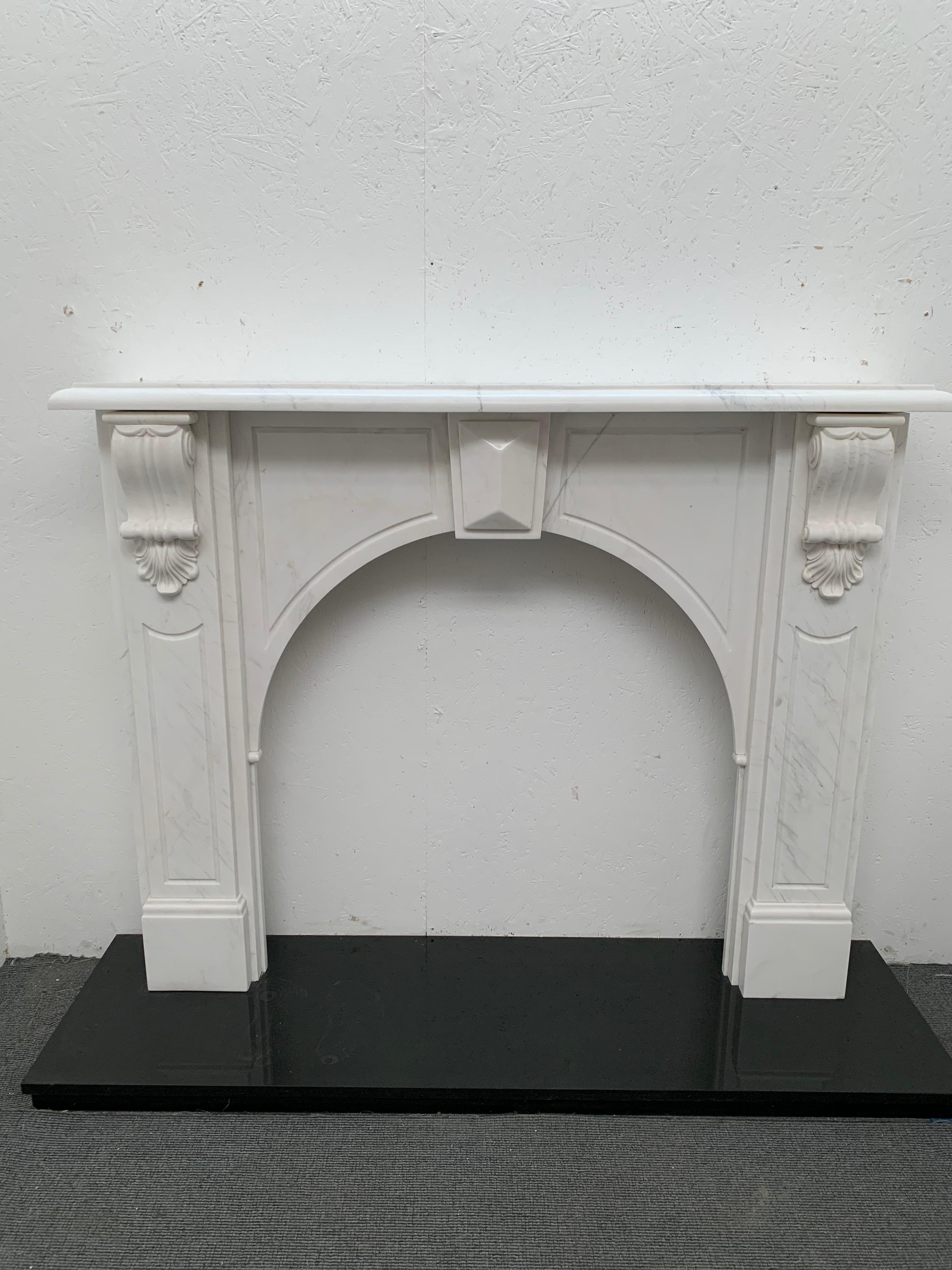 20th Century Victorian Corbel Marble Fireplace  14