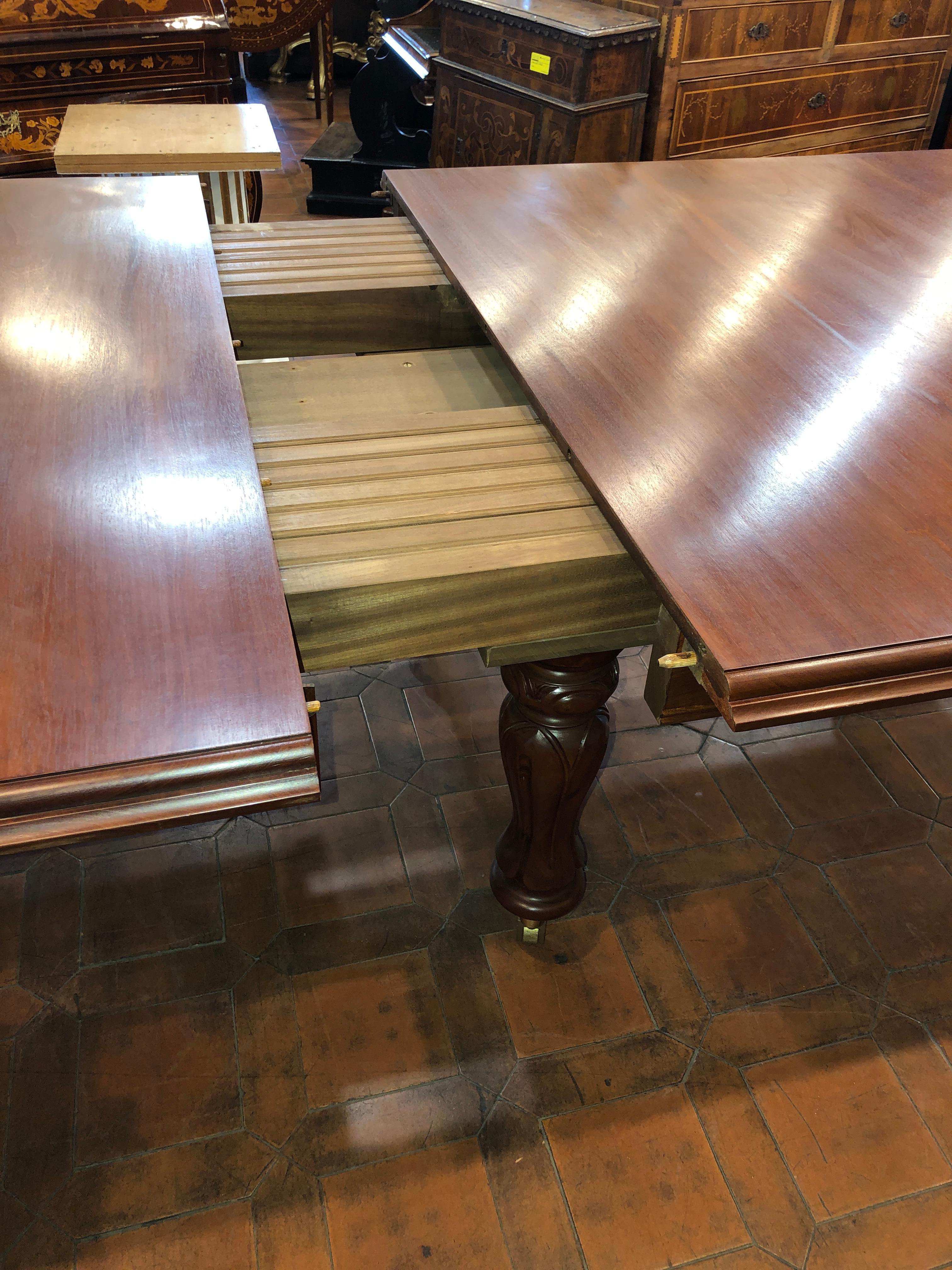 20th Century Victorian Mahogany English Monumental Extendable Table, 1900s 2