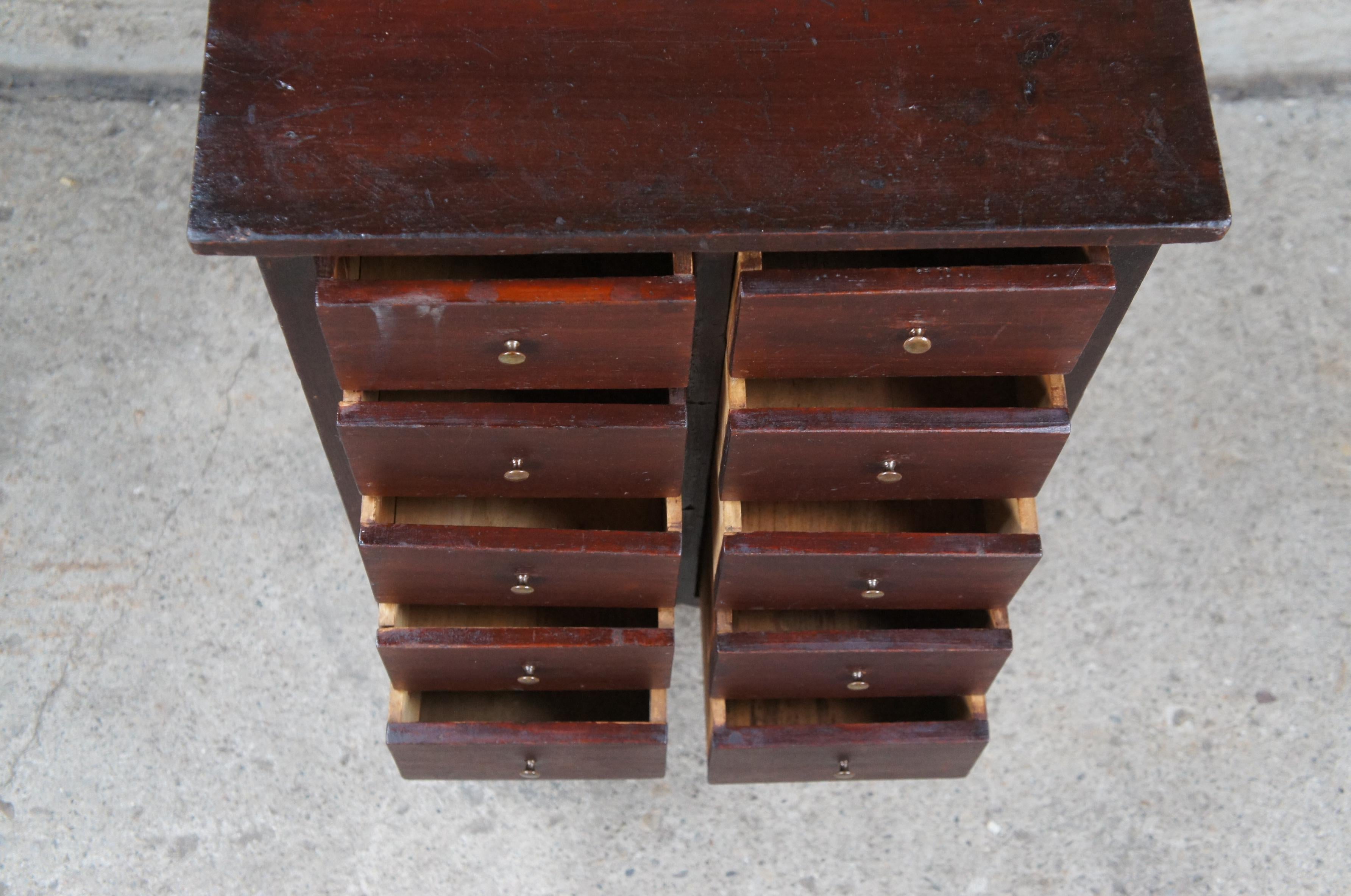 Mid-20th Century 20th Century Victorian Revival Pine Apothecary Cabinet Side End Table Chest For Sale