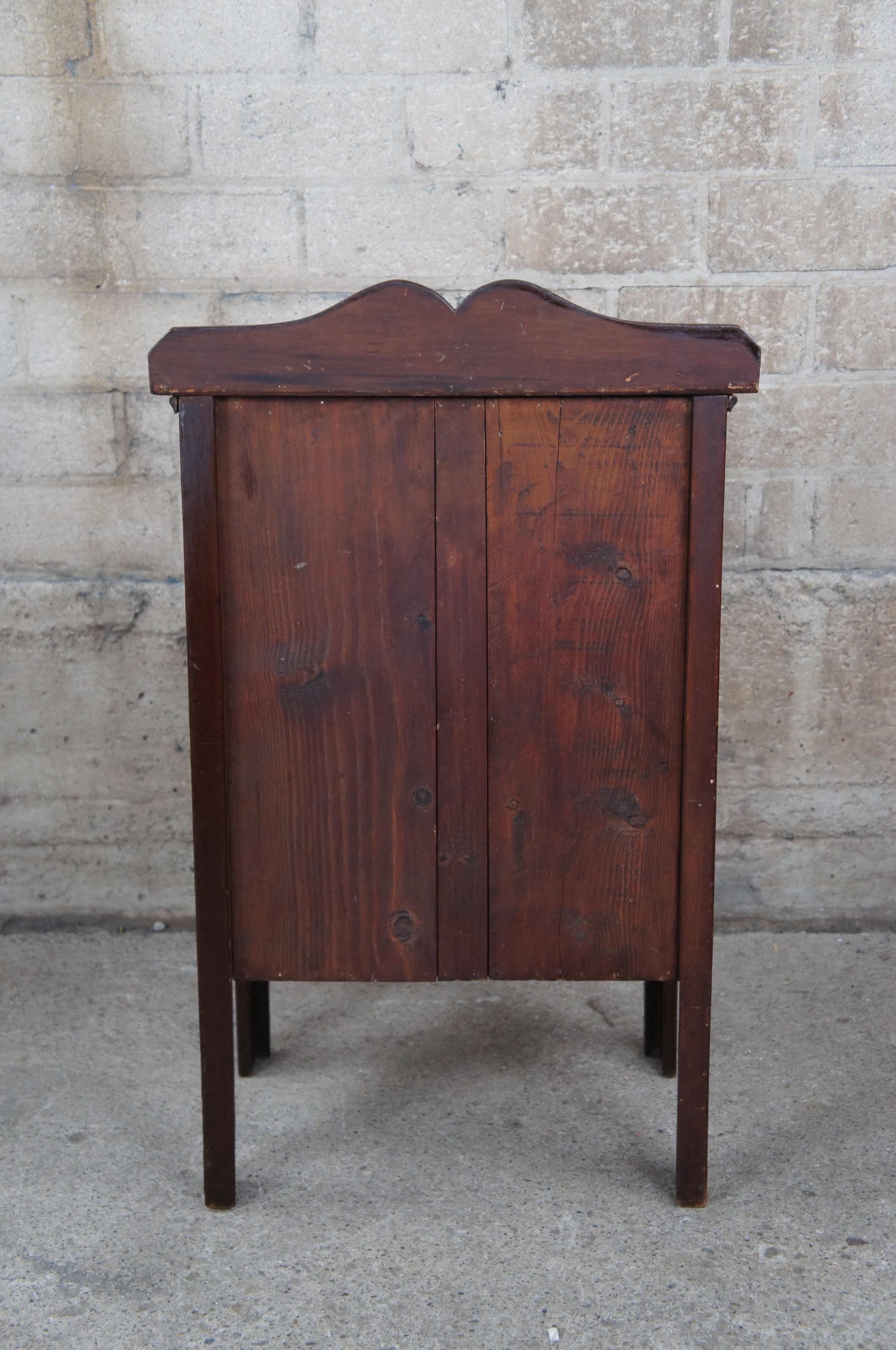 20th Century Victorian Revival Pine Apothecary Cabinet Side End Table Chest For Sale 2