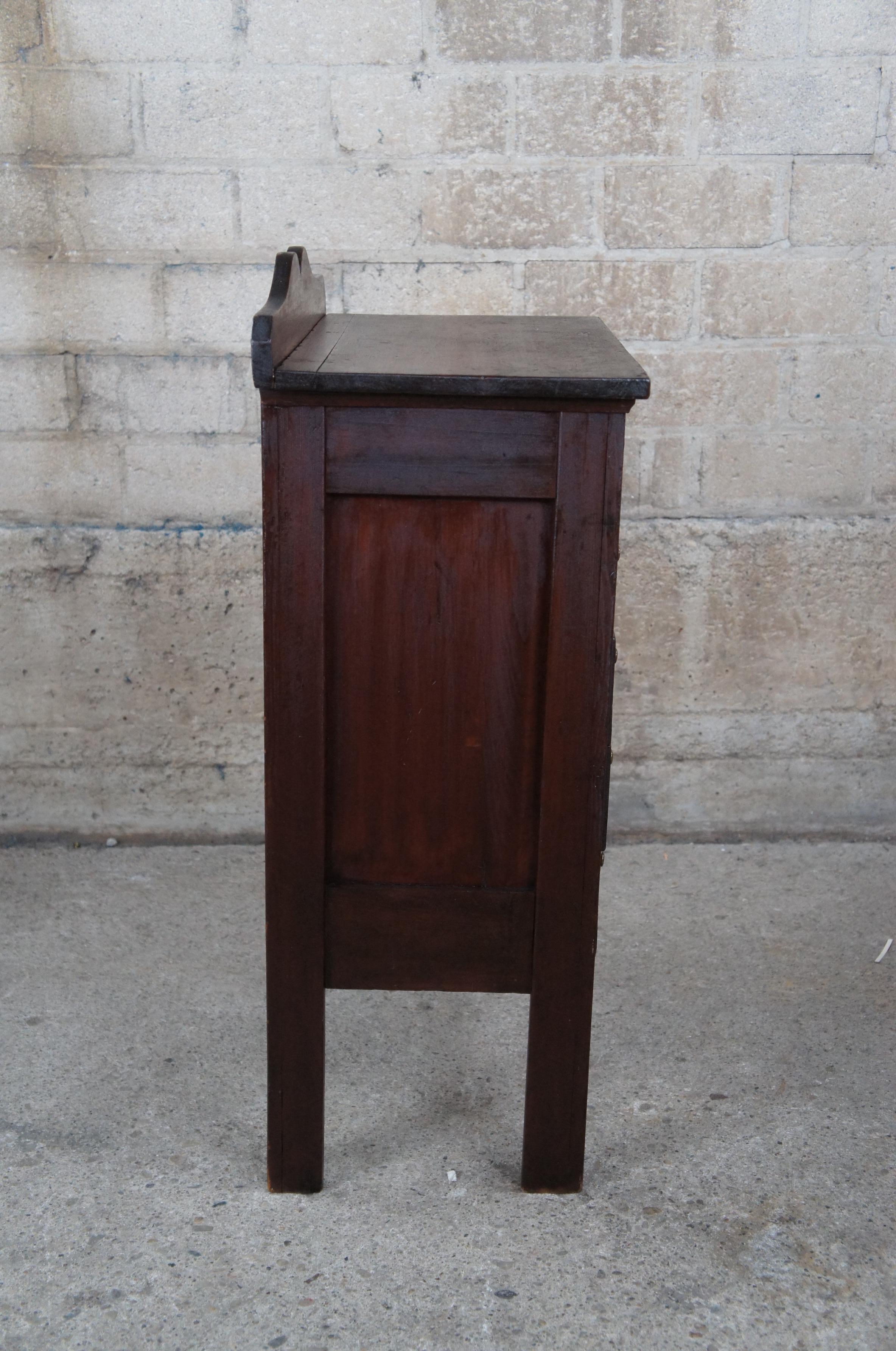 20th Century Victorian Revival Pine Apothecary Cabinet Side End Table Chest For Sale 3