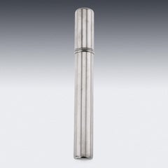 Tubo per sigari in argento massiccio vittoriano del 20° secolo, Wright & Davies, 1901 ca.