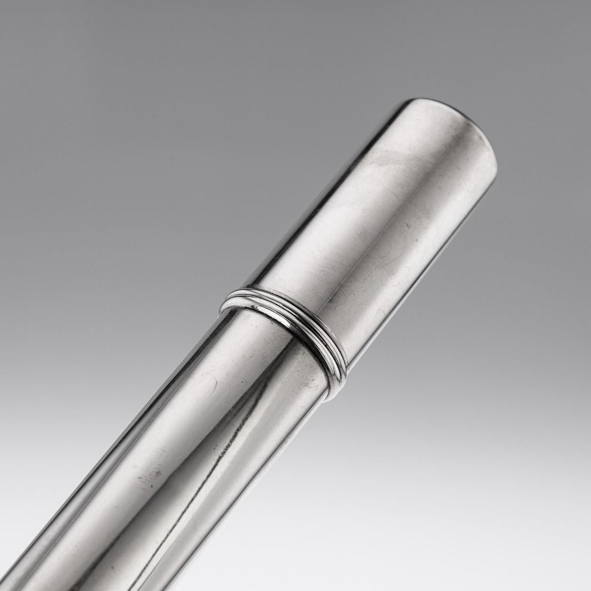 20th Century Victorian Solid Silver Cigar Tube, Wright & Davies, c.1901 For Sale 1