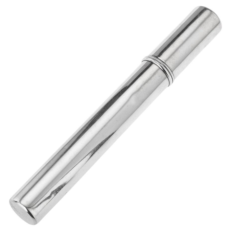 20th Century Victorian Solid Silver Cigar Tube, Wright & Davies, c.1901 For Sale