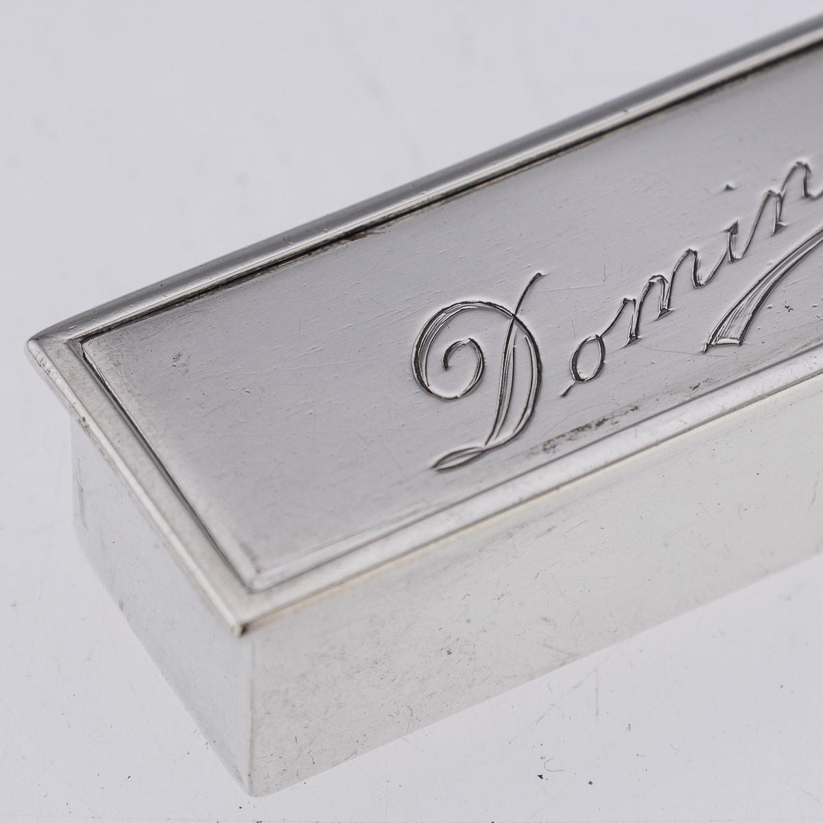 20th Century Victorian Solid Silver Domino Game, London, c.1900 For Sale 1