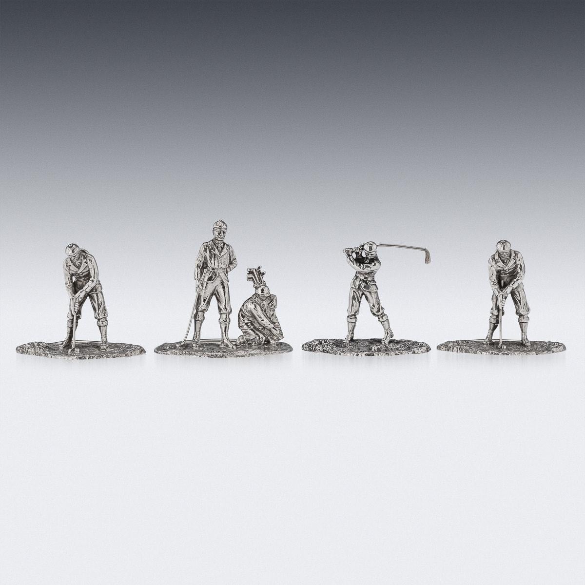 British 20th Century Victorian Solid Silver Golf Menu Holders, London, c.1896 For Sale