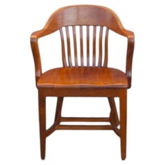 20th Century Victorian Style Oak Bankers Chair
