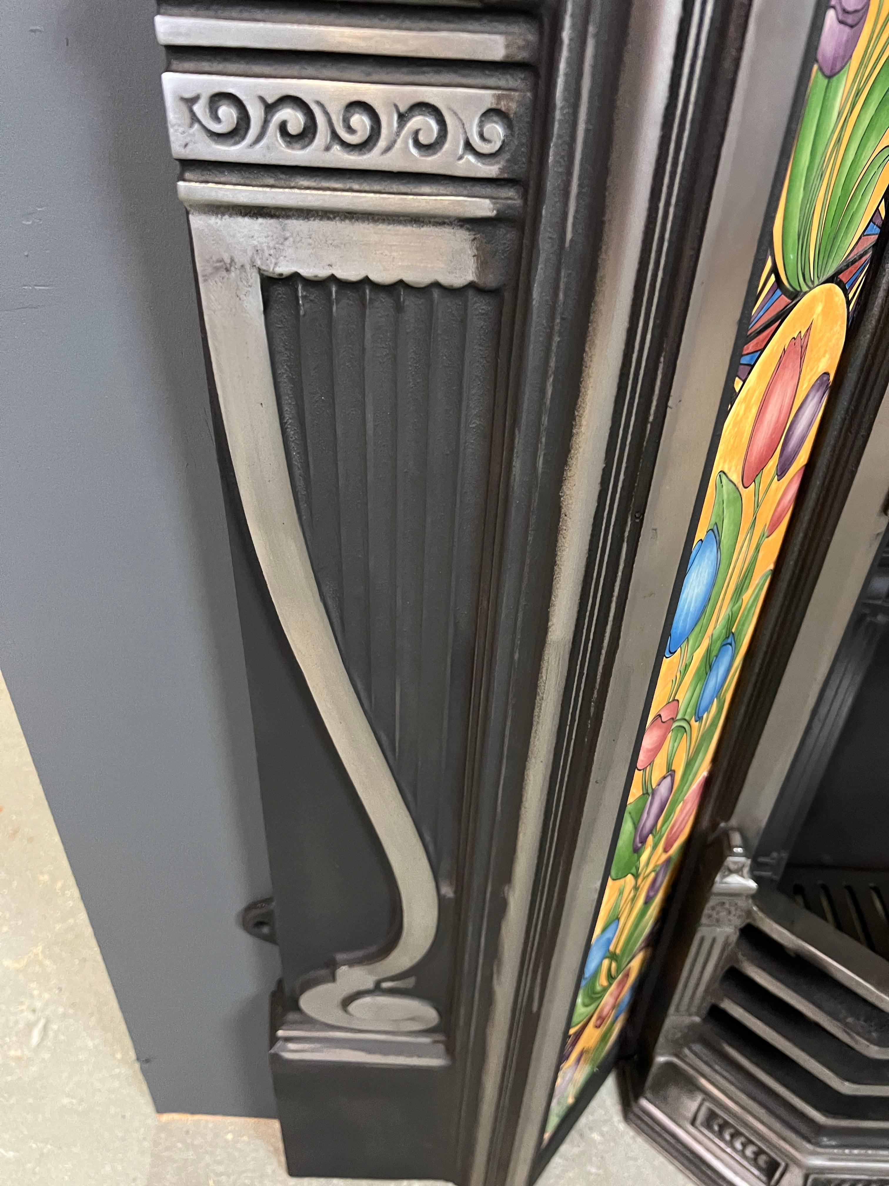 20th Century Victorian Style Polished Cast Iron Combination Fireplace. For Sale 13