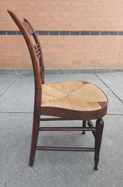 20th Century Victorian Style Rush Seat Side Chair