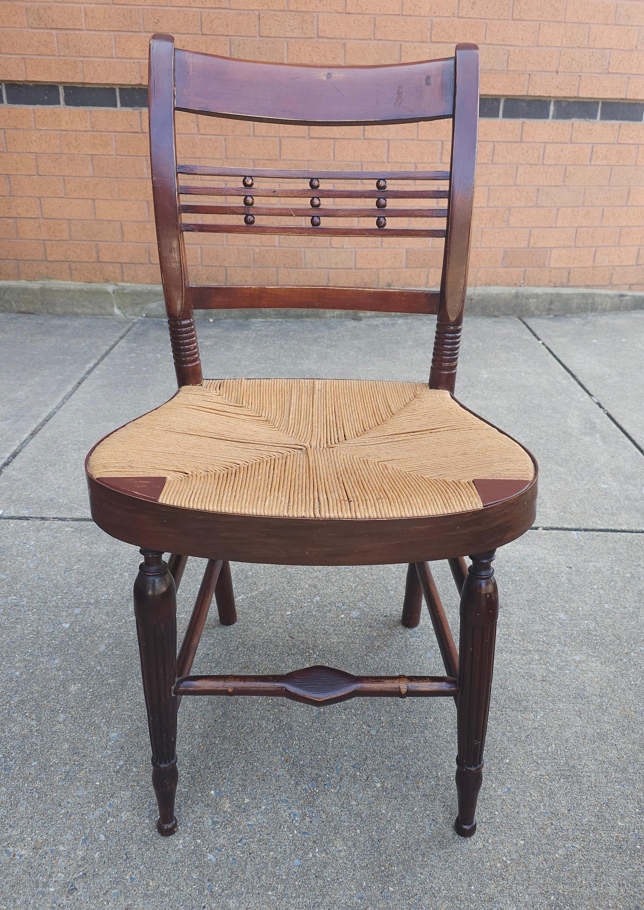 20th Century Victorian Style Rush Seat Side Chair  In Good Condition For Sale In Germantown, MD