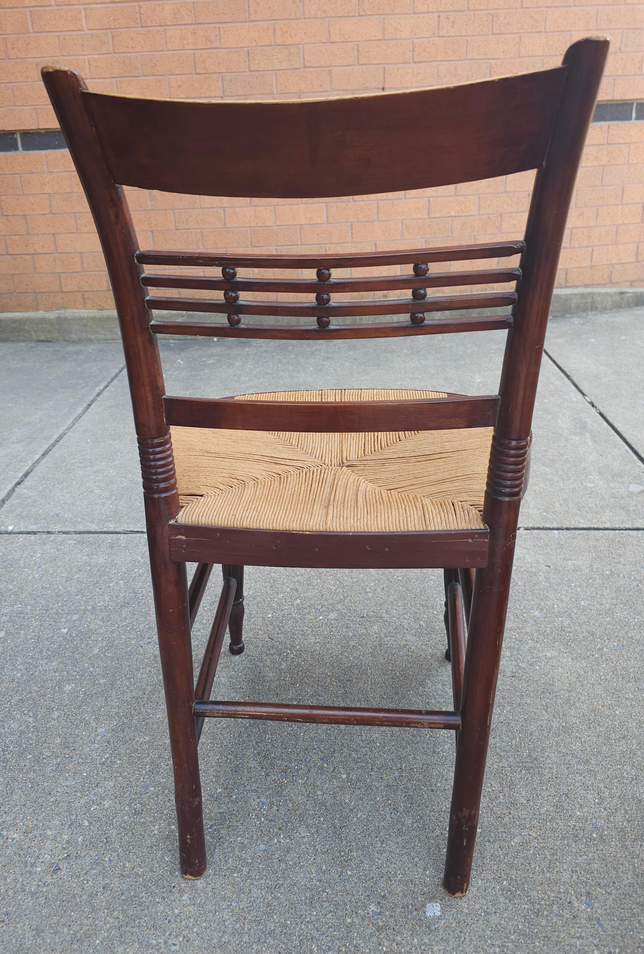 20th Century Victorian Style Rush Seat Side Chair  For Sale 1