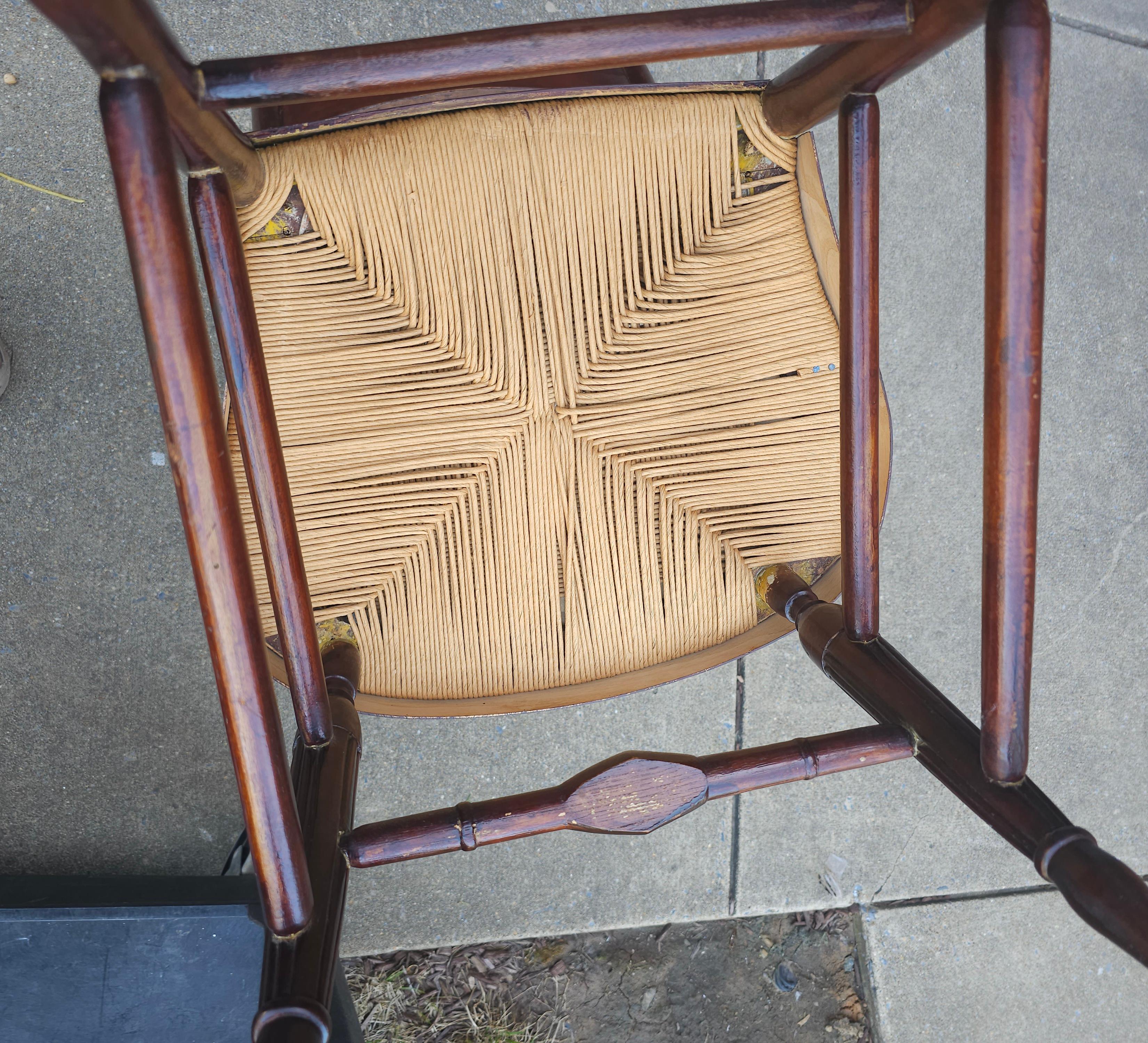 20th Century Victorian Style Rush Seat Side Chair  For Sale 2