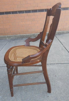 20th Century Victorian Style Walnut and Cane Seat Side Chair