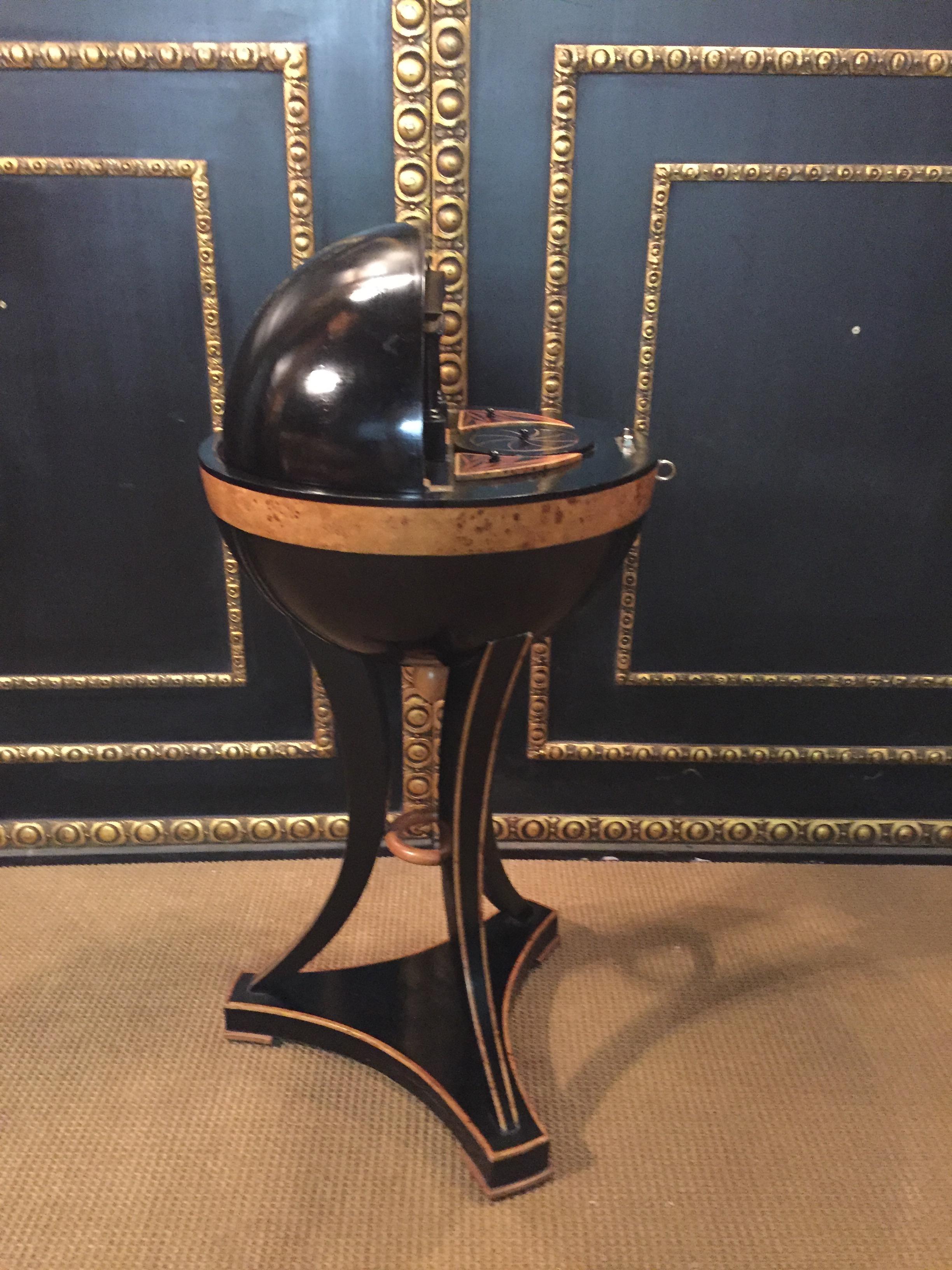 20th Century antique Vienna Biedermeier Style Globe Sewing Table beech veneer  For Sale 6
