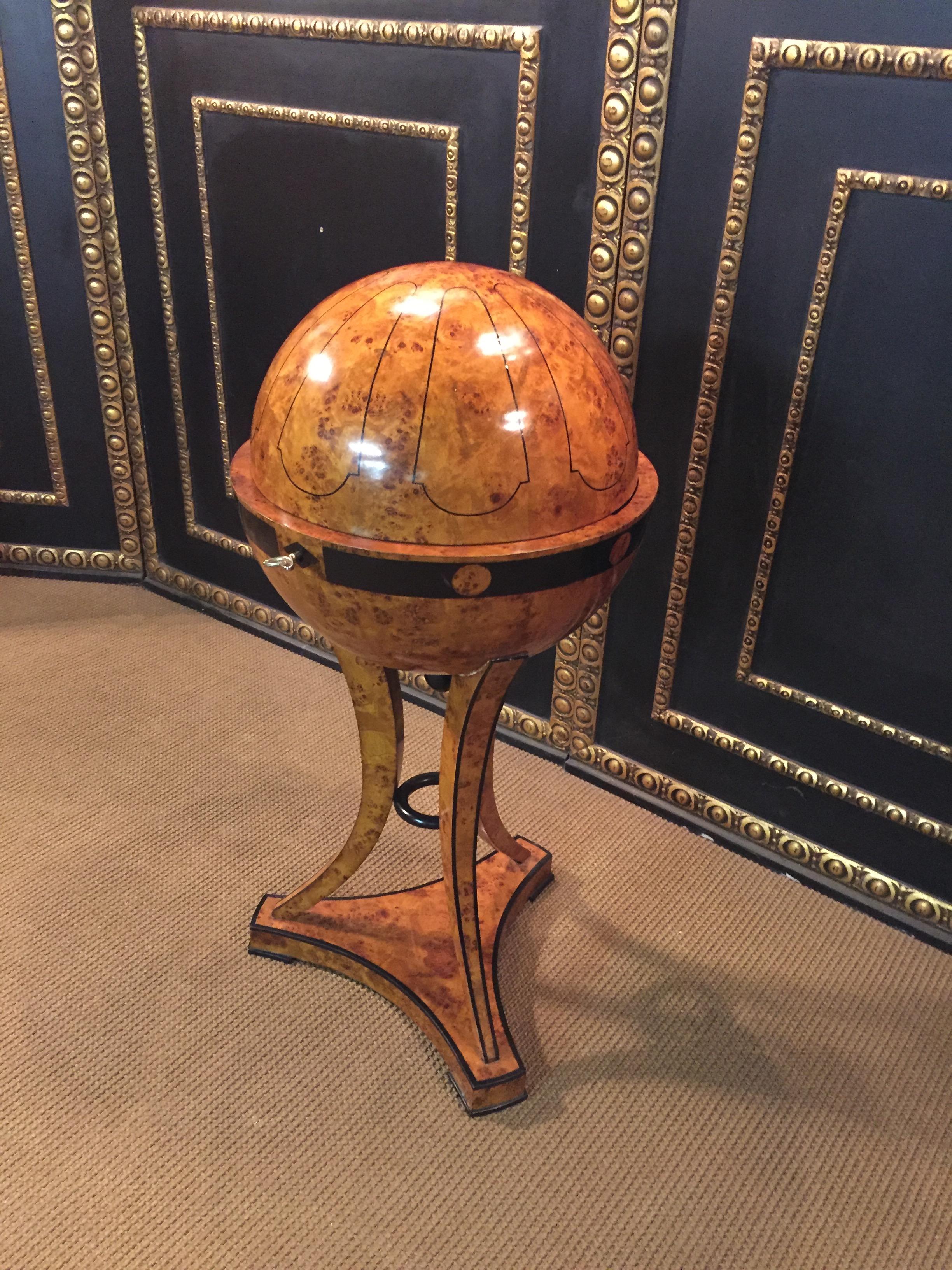 Beech 20th Century Vienna Biedermeier Style Globe Sewing Table