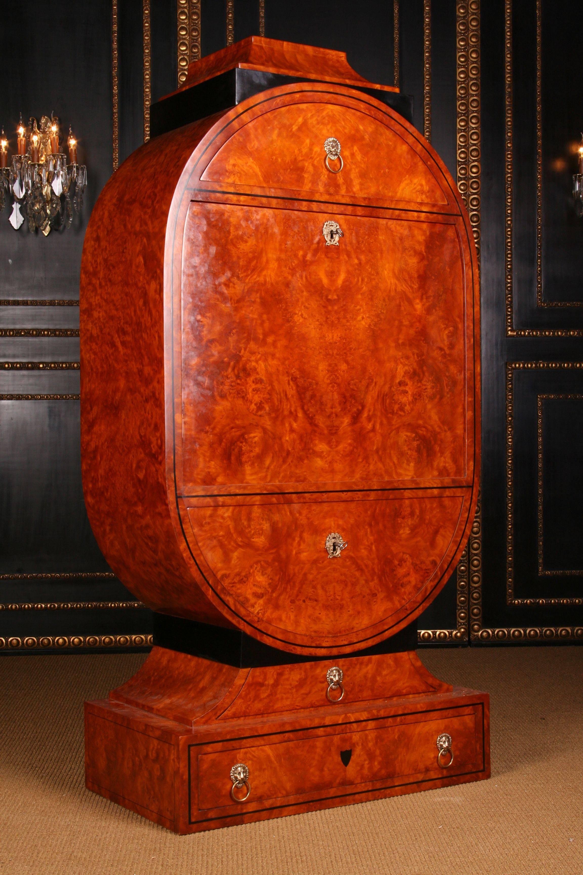 Veneer 20th Century Vienna Biedermeier Style Lyre Secretaire For Sale